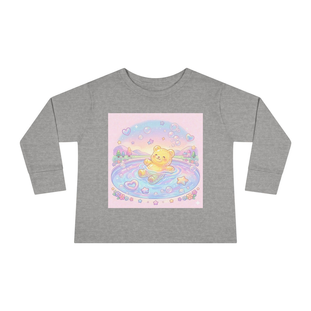 Solo Swim Time, Yellow Oozy Bear Friend- Graphic Long Sleeve Shirt