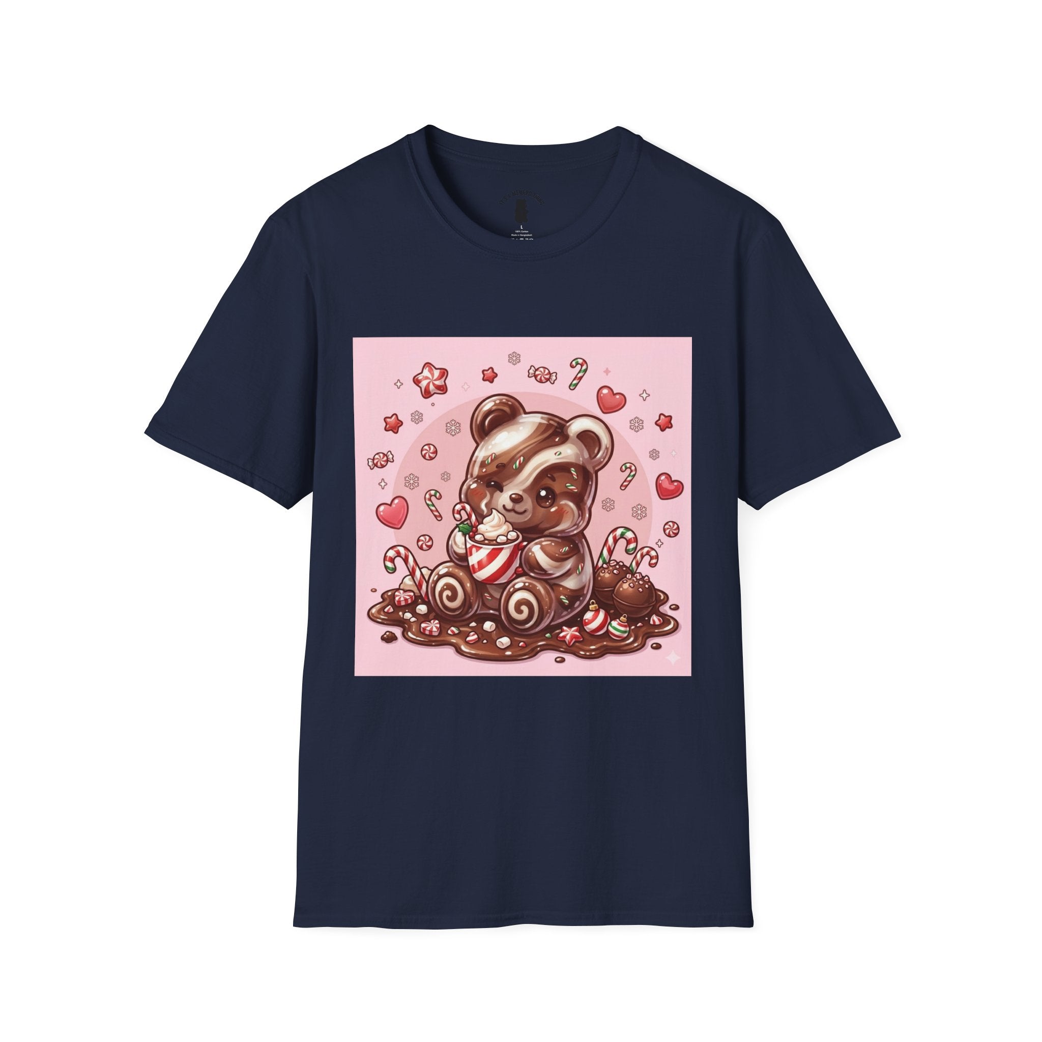 Cute Hot Chocolate and Peppermint stick Gooey Gummy Bear — Kawaii Graphic Tee