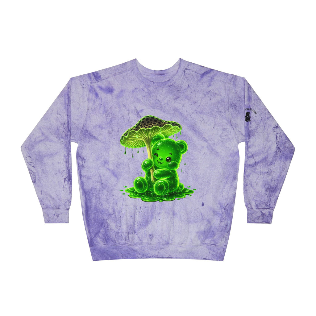 Glowing Green Mushroom, Gooey Gummy Bear-Kawaii Graphic Sweatshirt