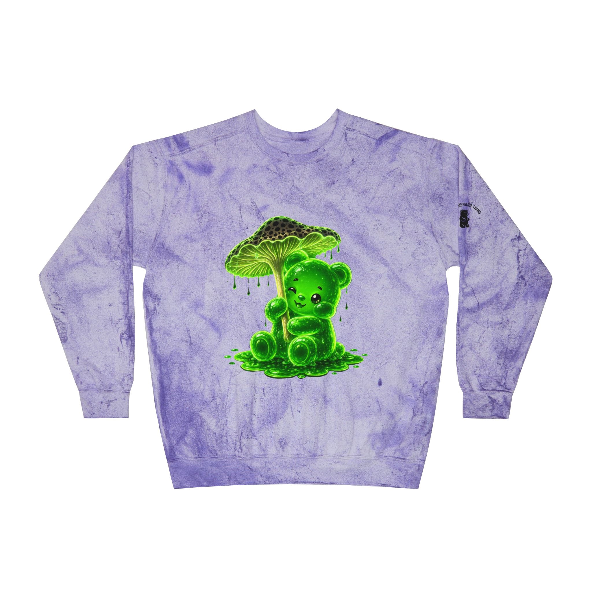 Glowing Green Mushroom, Gooey Gummy Bear-Kawaii Graphic Sweatshirt