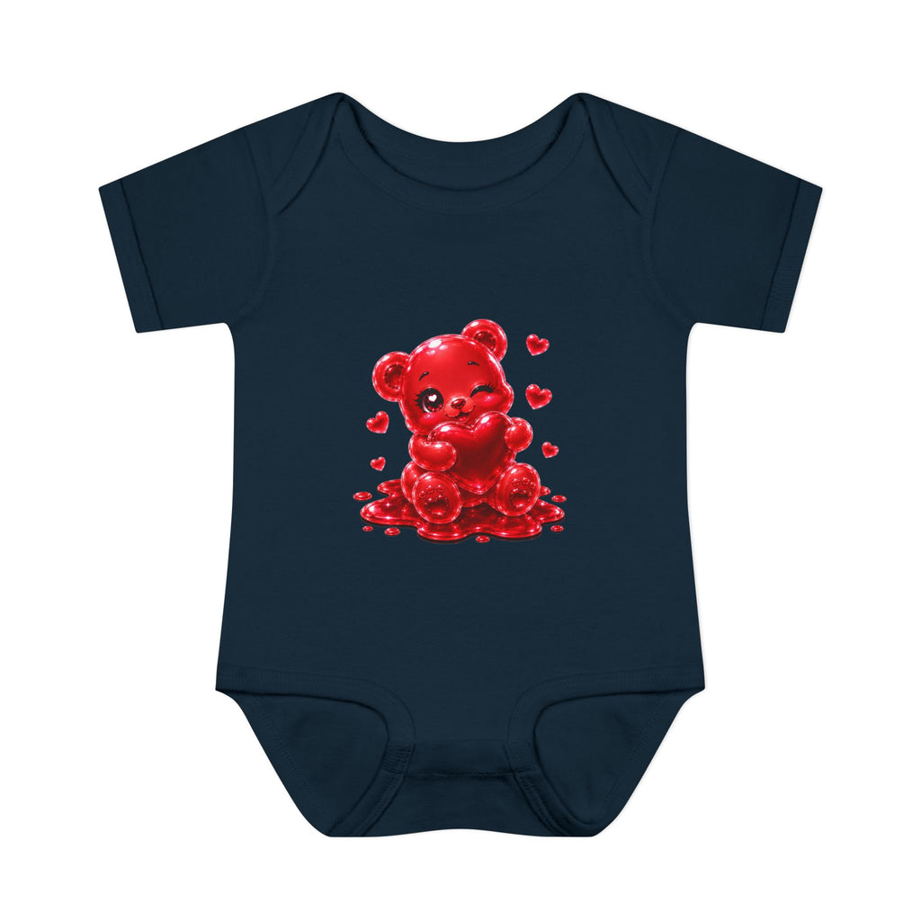 Special Red Heart Oozy Bear Baby Gummy Cutie Addition- Graphic Onesie