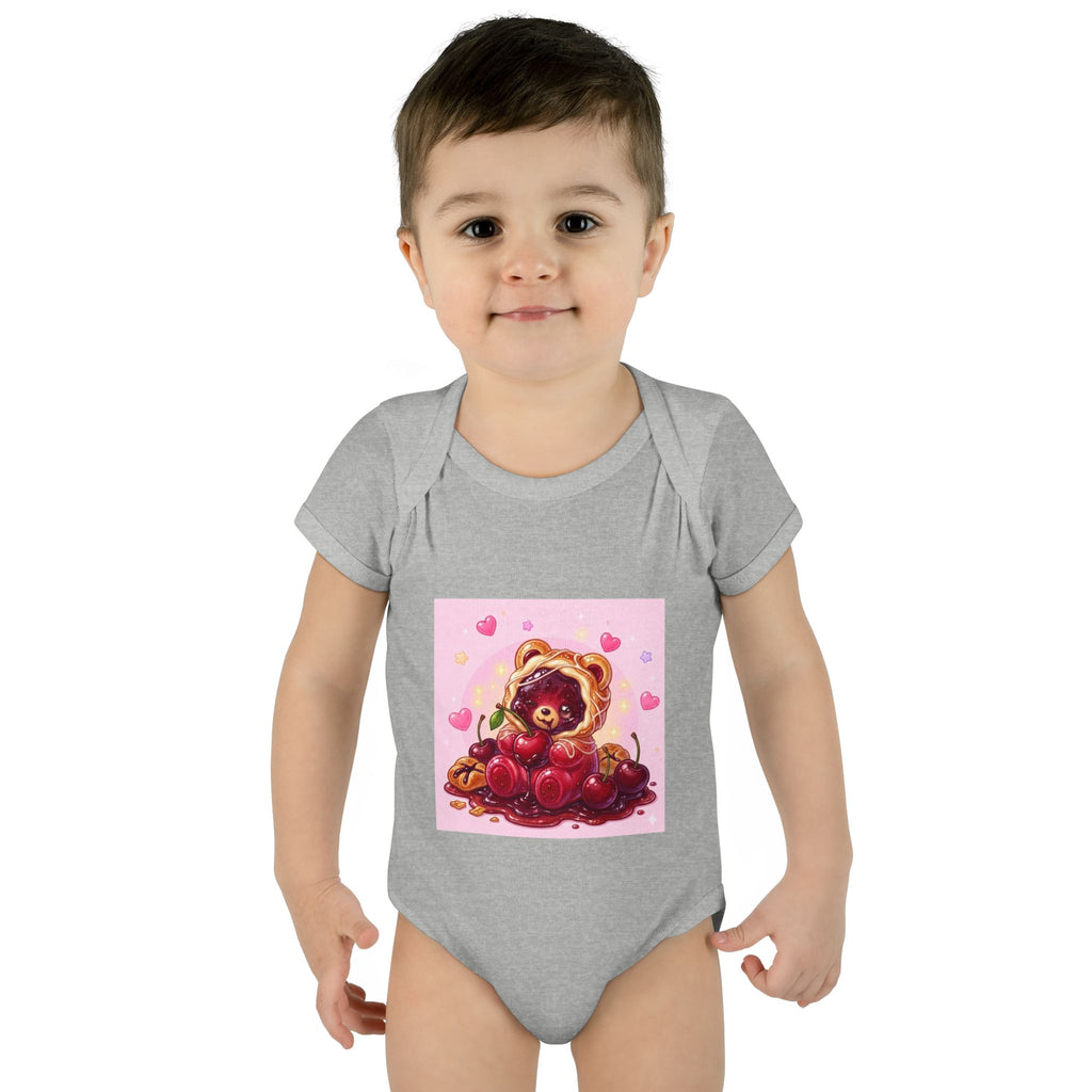 Cherry Danish Gooey Gummy Bear in Puff PJs (Infant Rib Onesie)