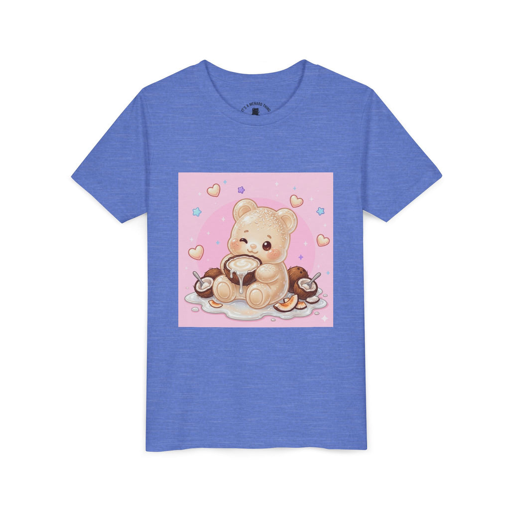 Gooey Gummy Coconut Milk Bear Kids T-Shirt (Pink Hearts)