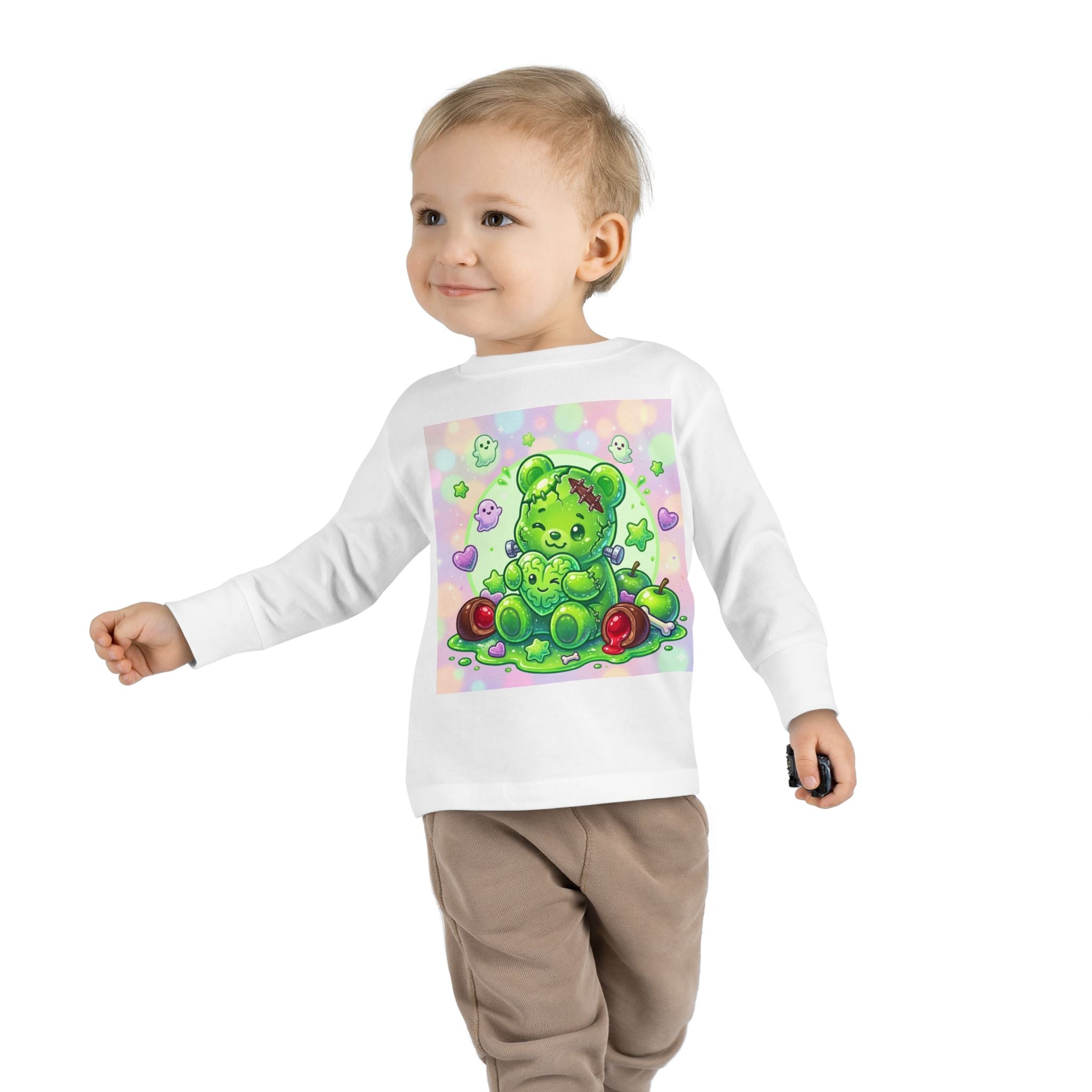 Franken-Oozy-Bear Gummy Friend, Halloween Addition- Graphic Long Sleeve Shirt