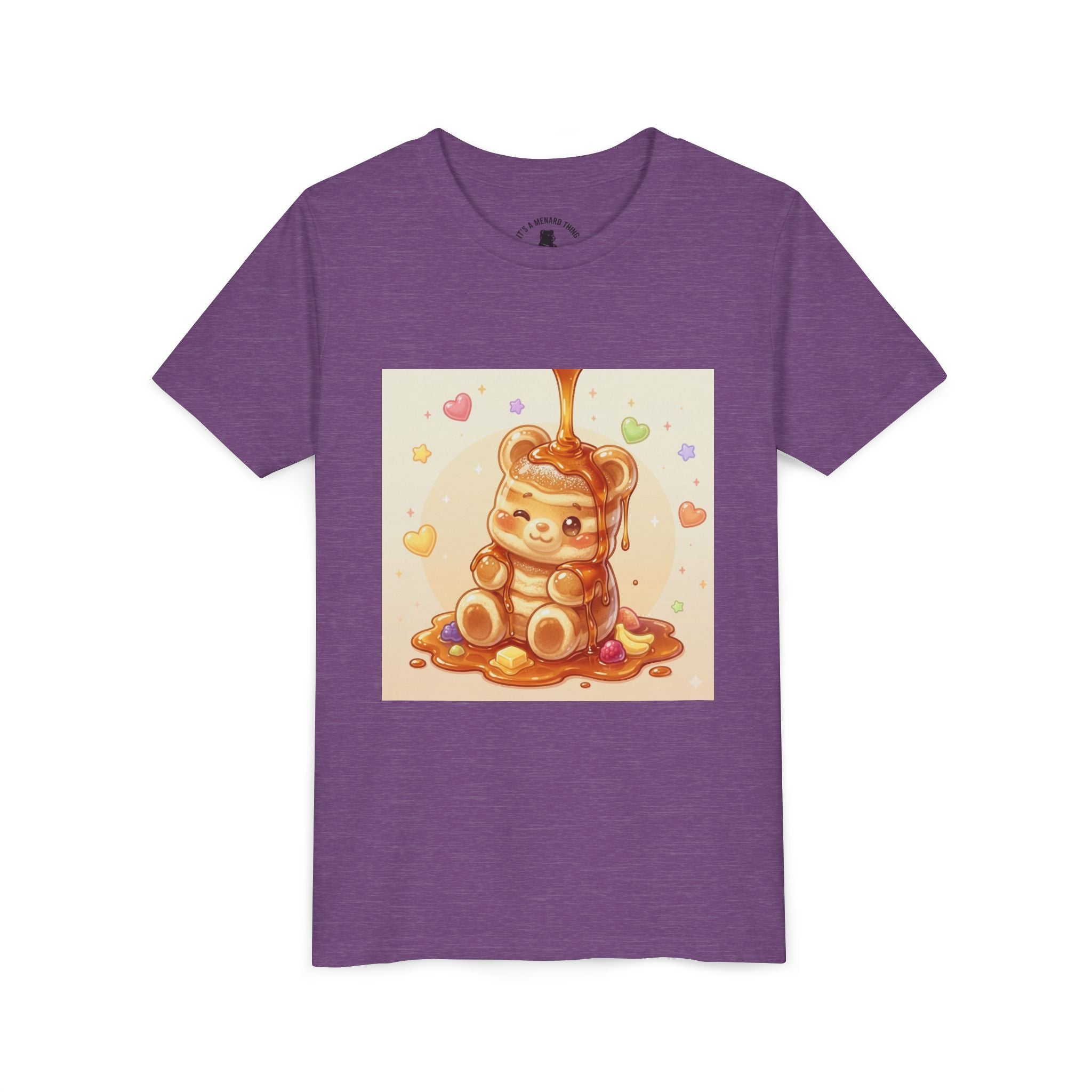 Fluffy Thick Gooey Gummy Pancake Bear Youth T-Shirt