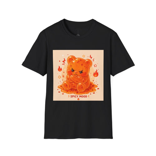 'Spicy Mood' Gooey Gummy Bear T-Shirt —Fiery Kawaii Graphic Tee