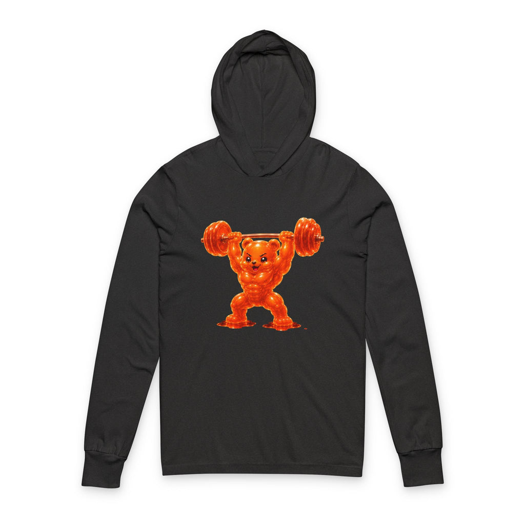 Weightlifting, Orange Oozy Buff Bear Gummy Gym Addition- Workout Sweatshirt
