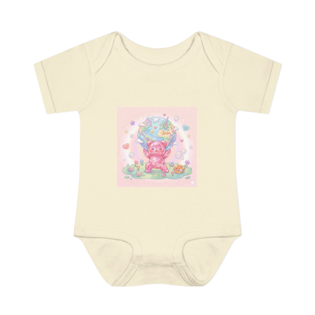 Infant Bodysuit — World Atlas Gummy bear Design