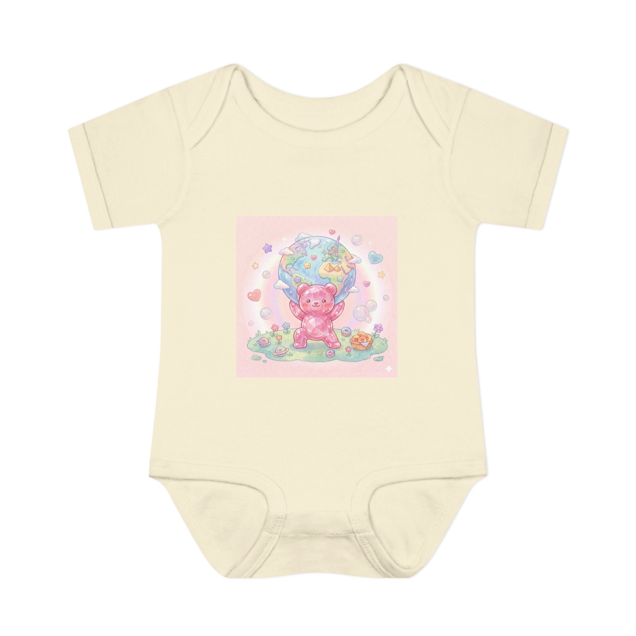Infant Bodysuit — World Atlas Gummy bear Design