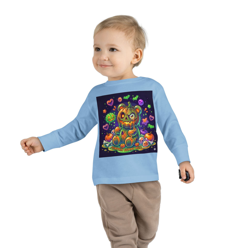 Pumpkin Oozy Bear, Halloween Special- Kids Graphic Long Sleeve Shirt