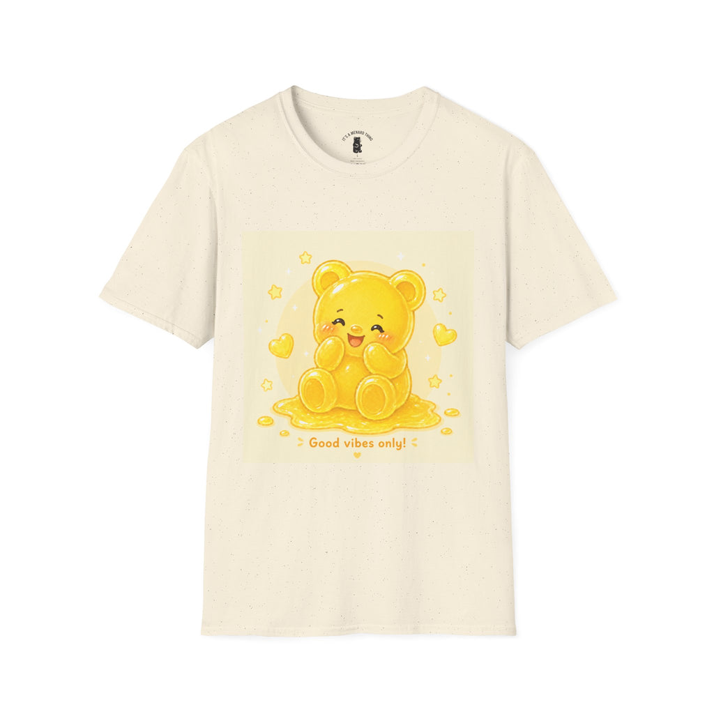 "Good Vibes Only" Yellow Gooey Gummy Bear- Cute Graphic Tee