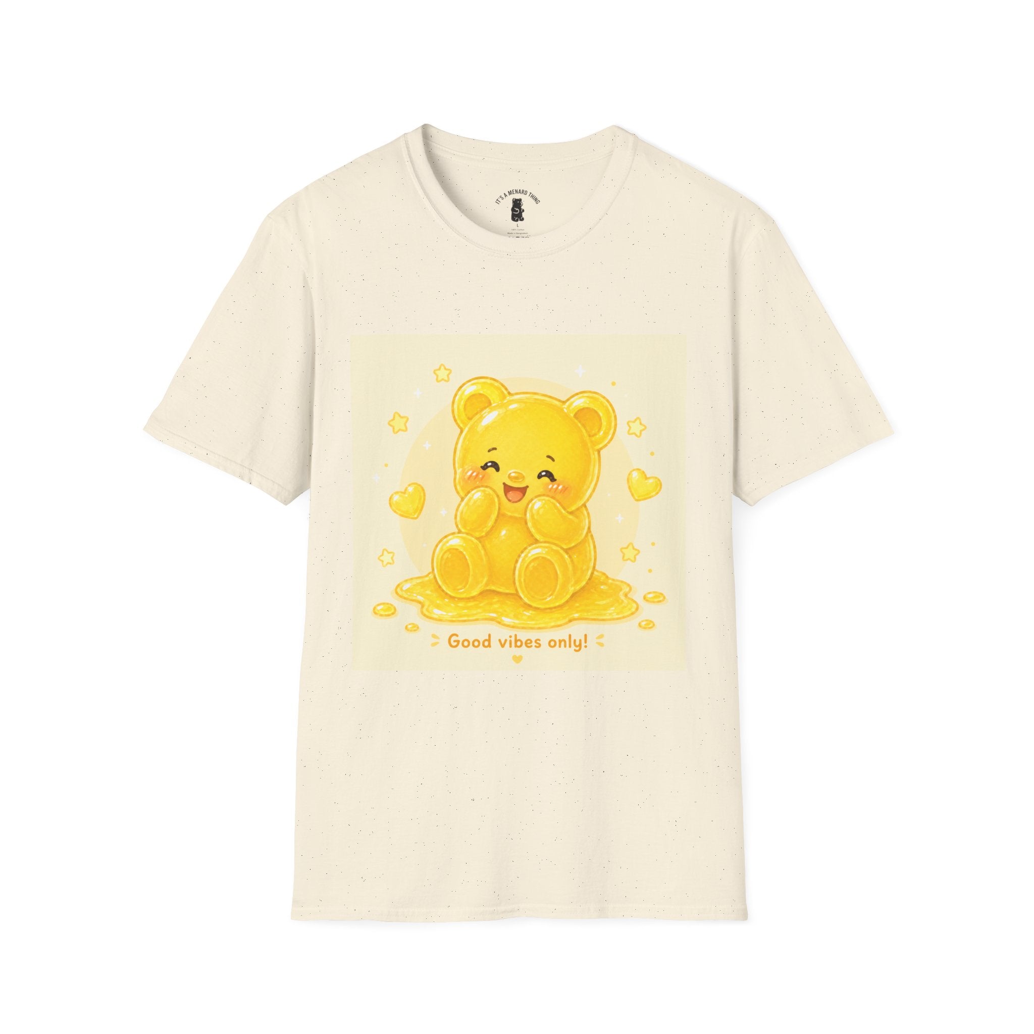 "Good Vibes Only" Yellow Gooey Gummy Bear- Cute Graphic Tee