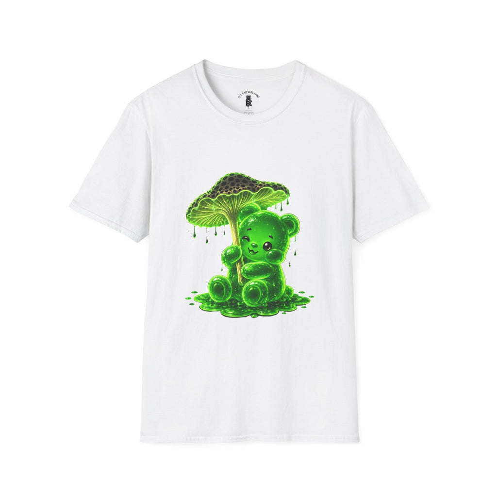 Glowing Green Neon Mushroom Special Addition, Oozy Bear Friend- Graphic Shirt