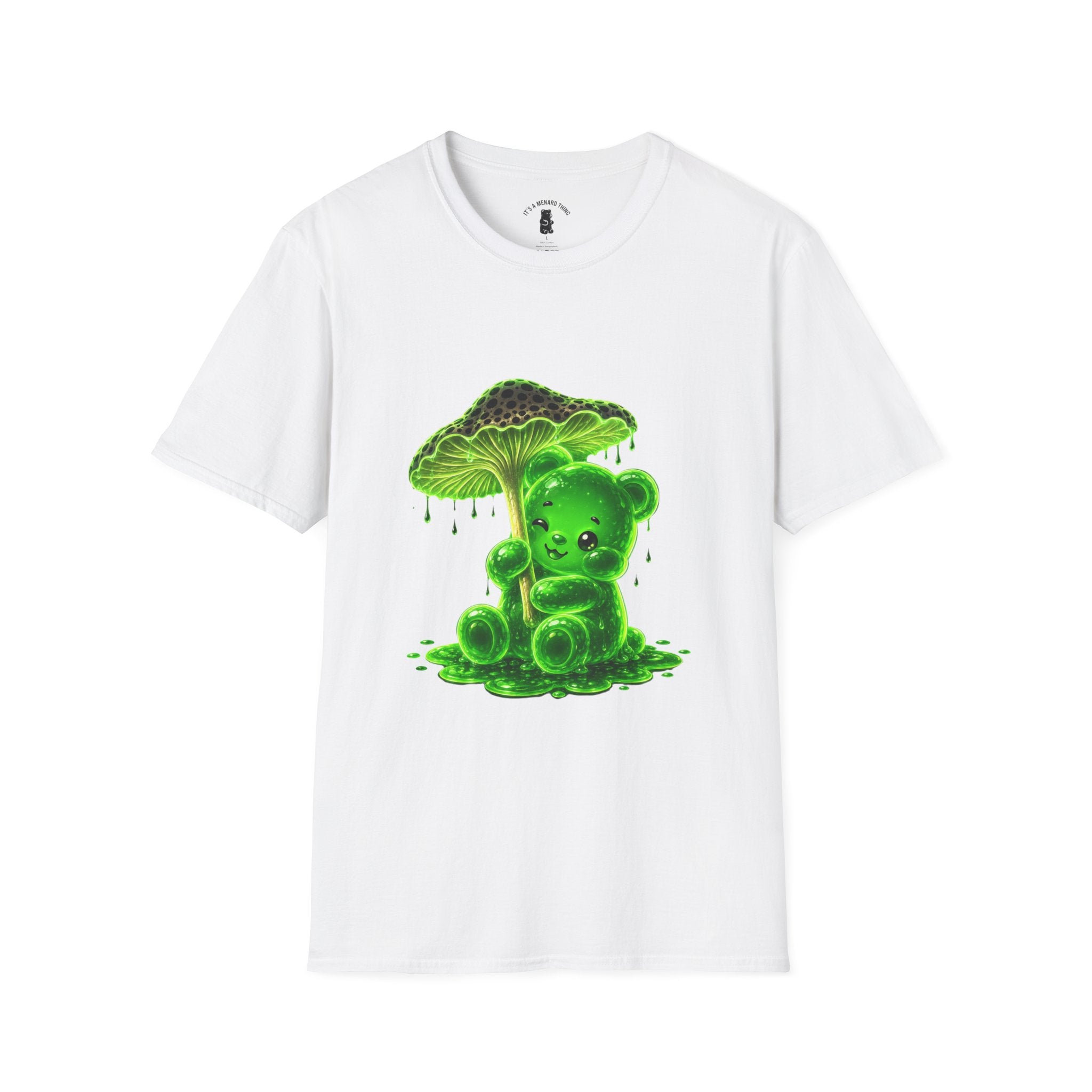 Glowing Green Neon Mushroom Special Addition, Oozy Bear Friend- Graphic Shirt
