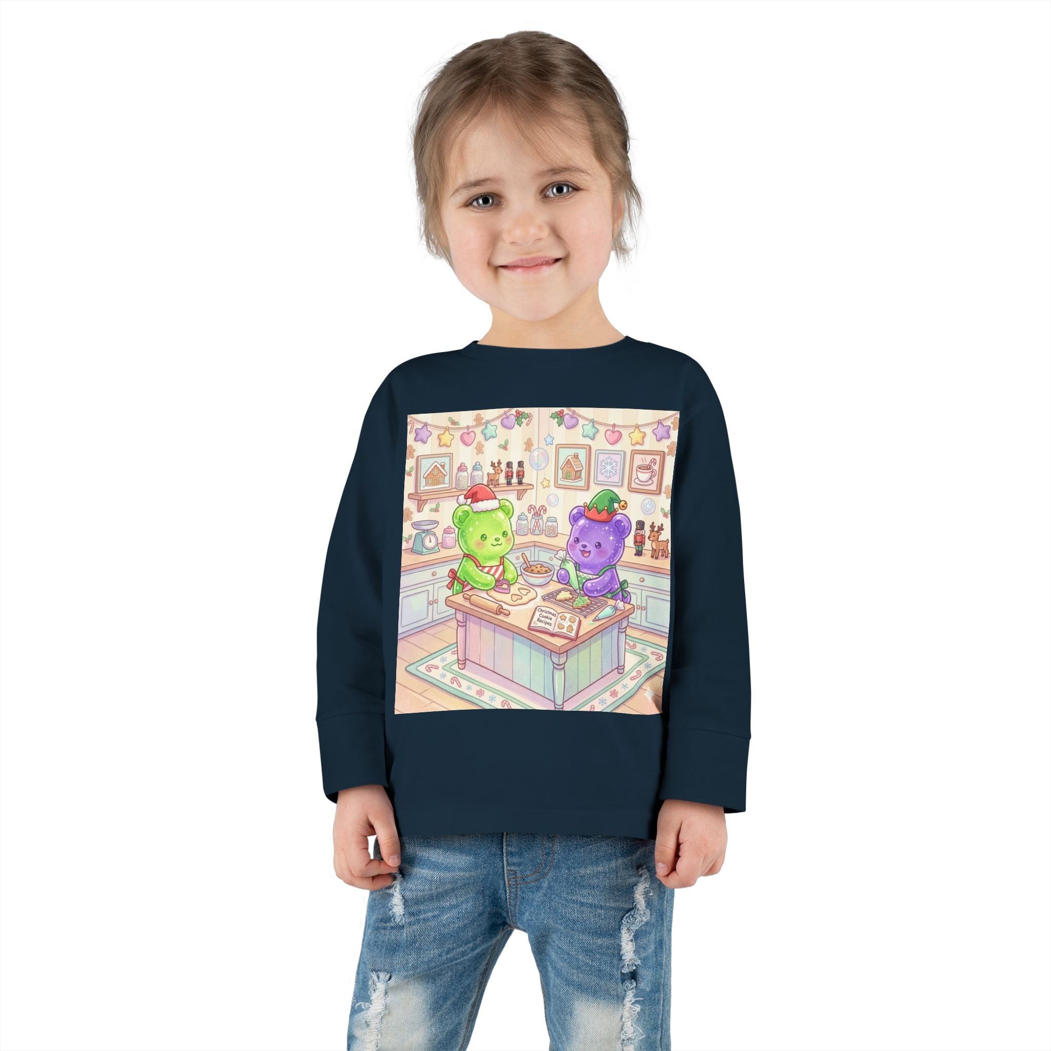 Little Holiday Bakers, Oozy Bear Gummy Friends- Graphic Long Sleeve Shirt