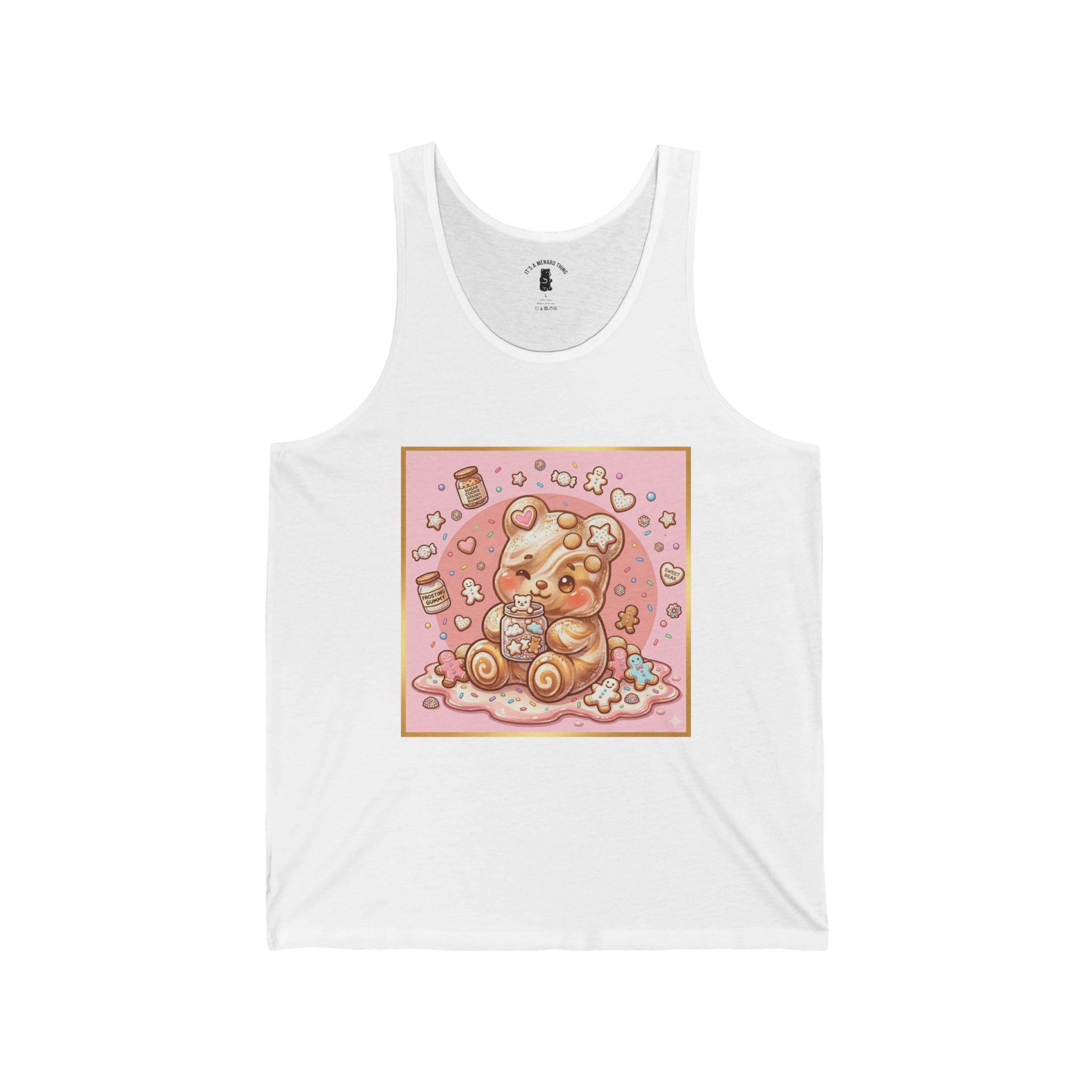Frosted Sugar Cookie, Gooey Gummy Bear Friend — Cute Graphic Tank Top