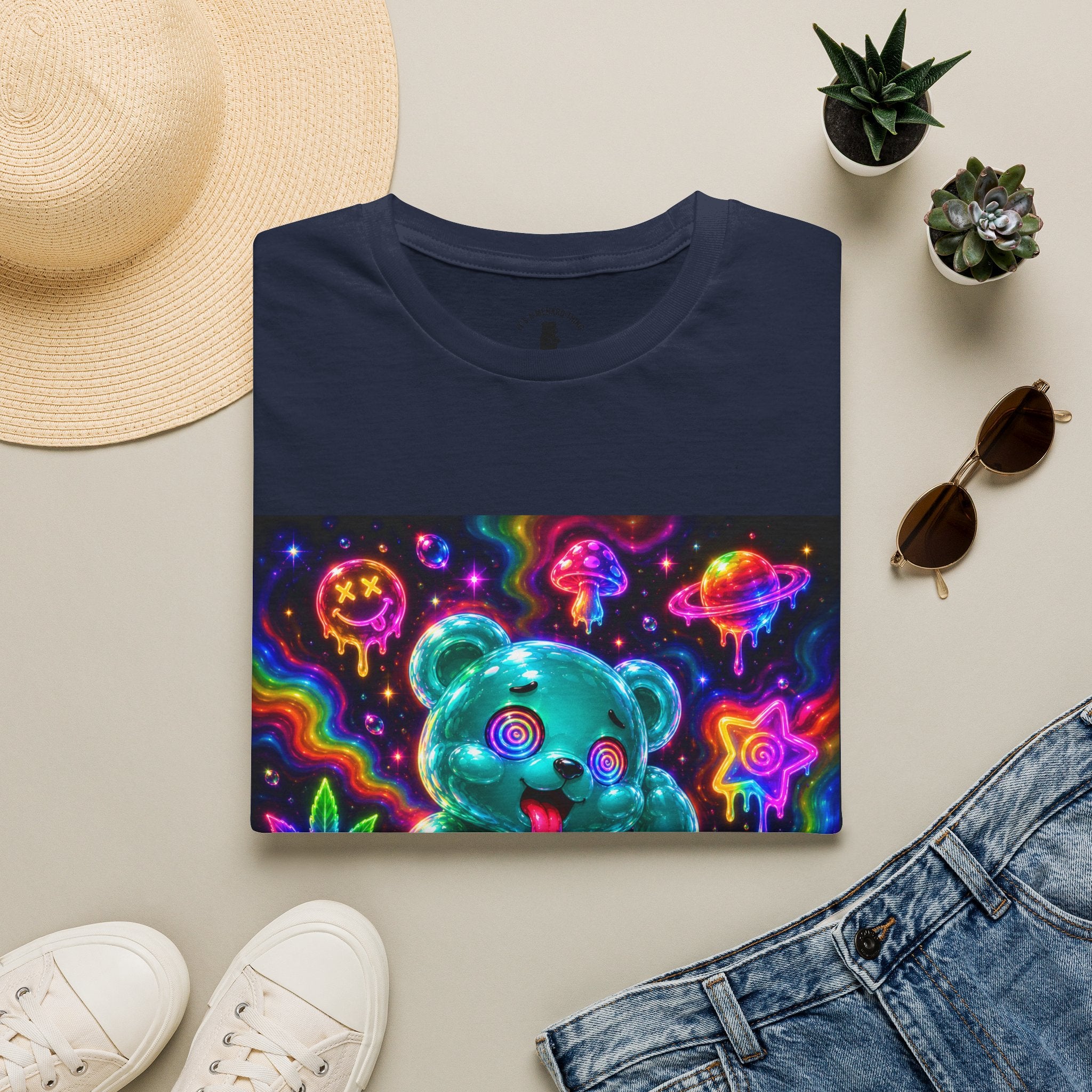 Psychedelic Neon Special Addition Oozy Bear Gummy Friend— Graphic Shirt (Adult Only)