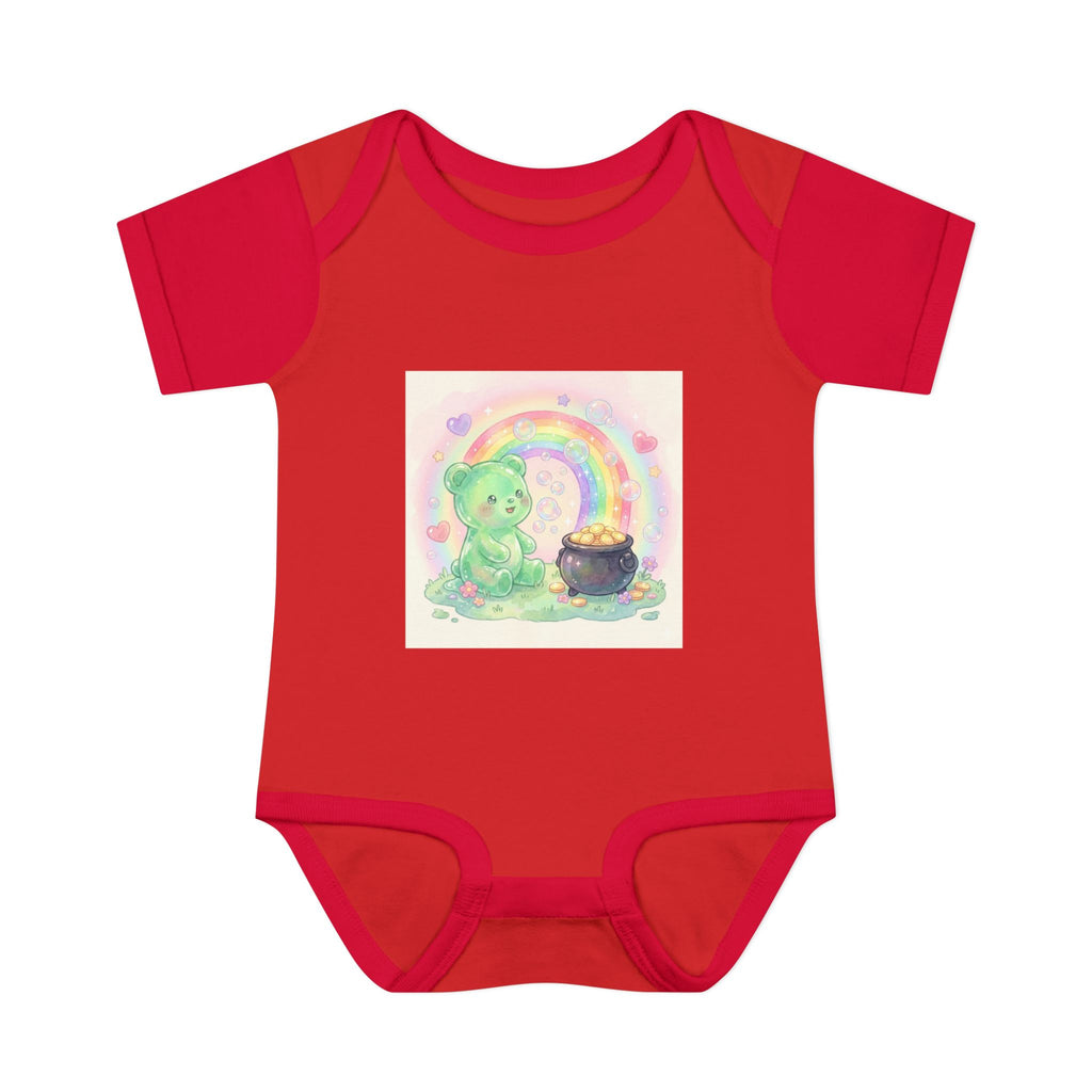 Rainbow Gooey Gummy Bear Found Inner Treasure – Cute St. Patrick’s Day Luck Baby Onesie