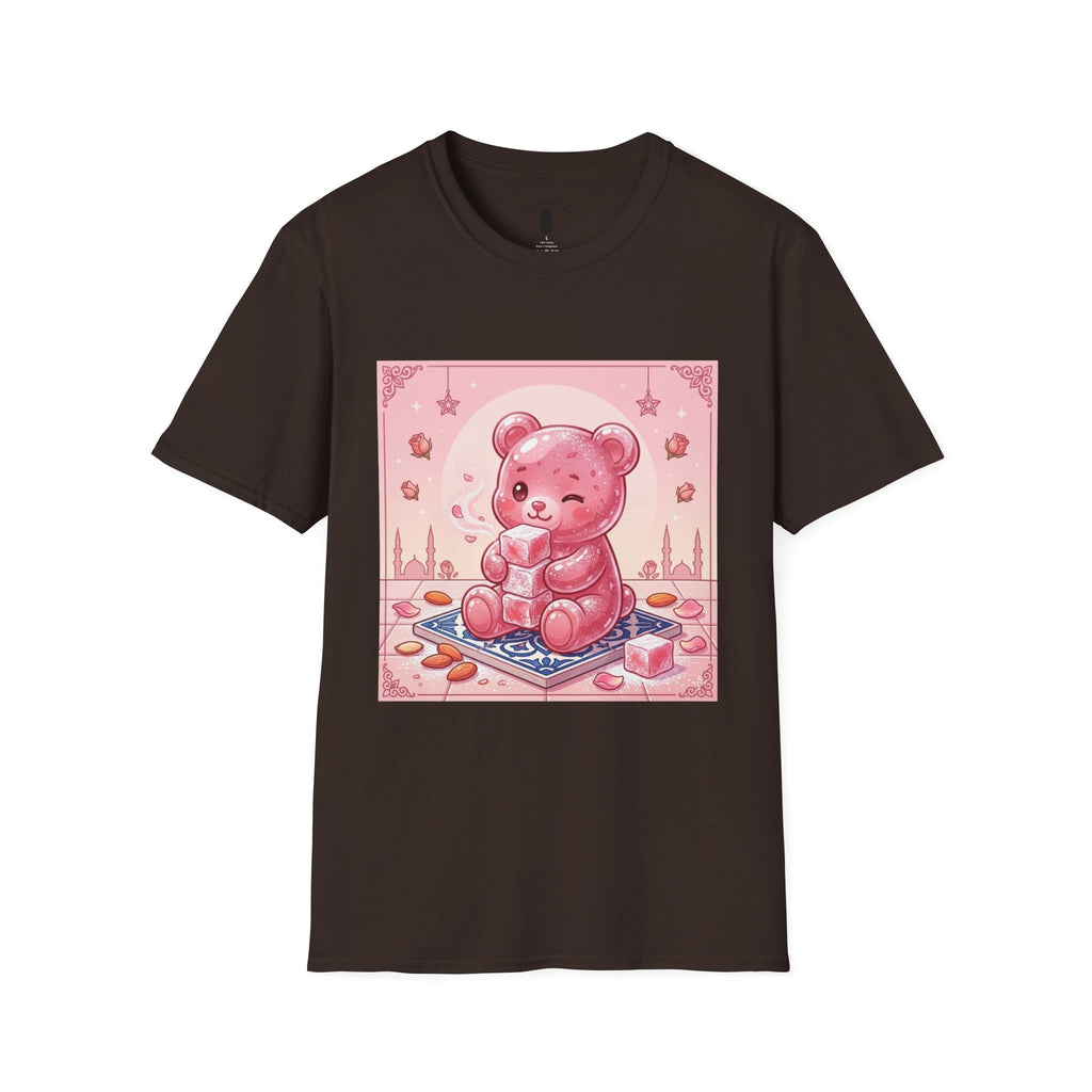 Rose Water Turkish Delight, Pink Gooey Gummy Bear— Kawaii Illustration