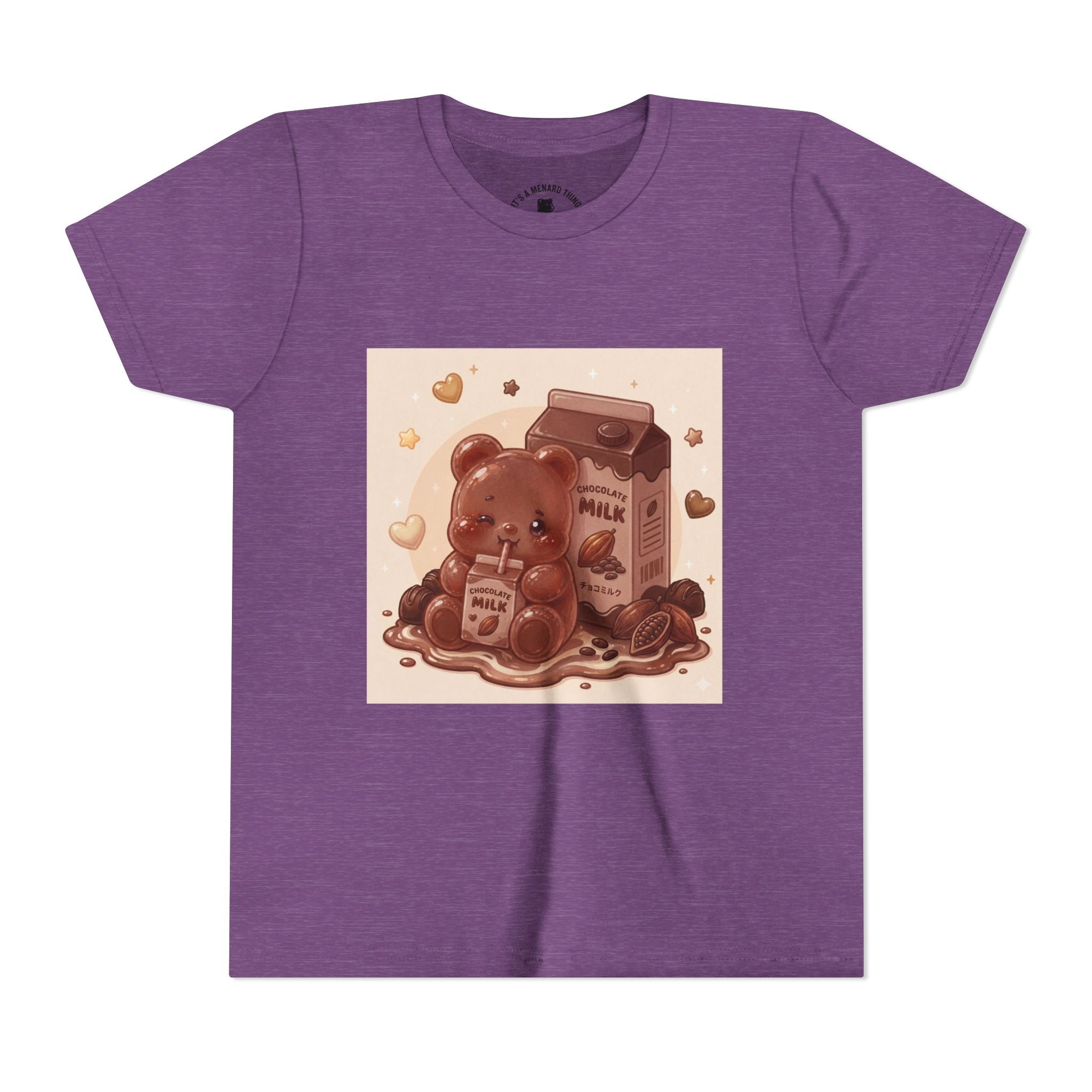 Kids Milk Chocolate Gooey Gummy Bear — Cute Milk Carton Graphic Youth T-Shirt