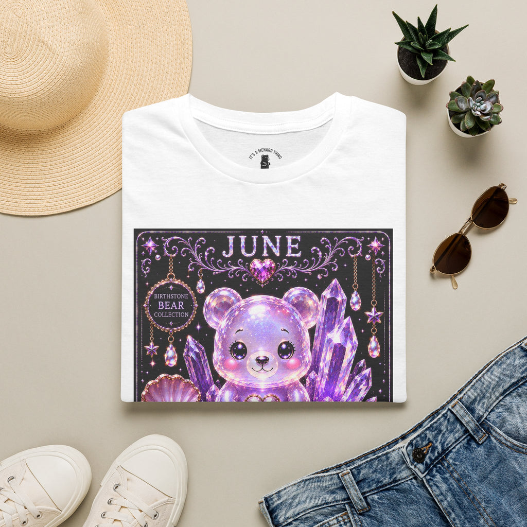 June Birthstone Pearl Crystal Oozy Bears Special Addition- Graphic Shirt