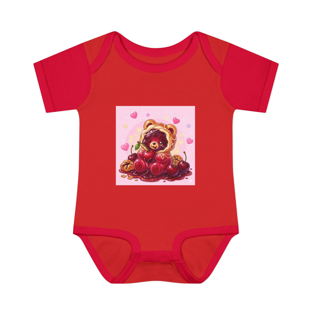 Cherry Danish Gooey Gummy Bear in Puff PJs (Infant Rib Onesie)