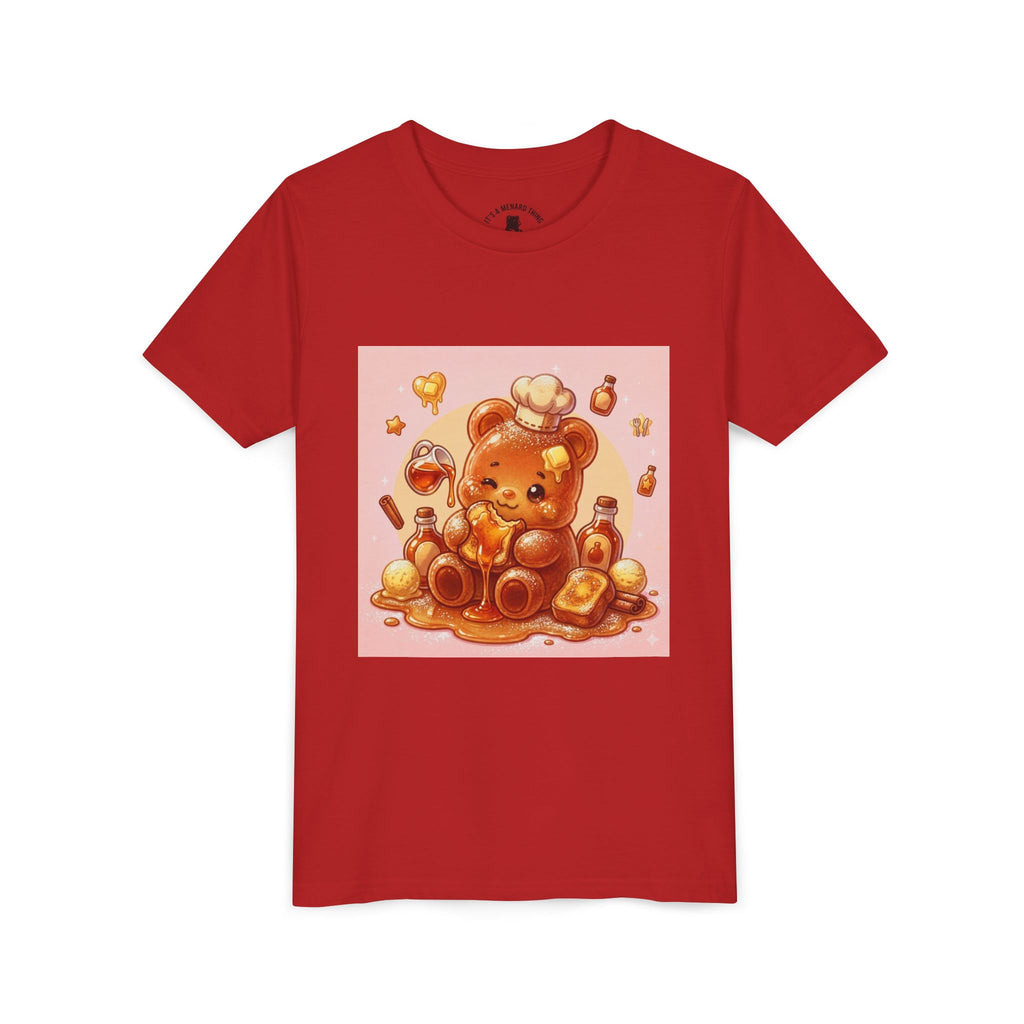 Kids Thick French Toast Gooey Gummy Chef Bear Graphic T-Shirt