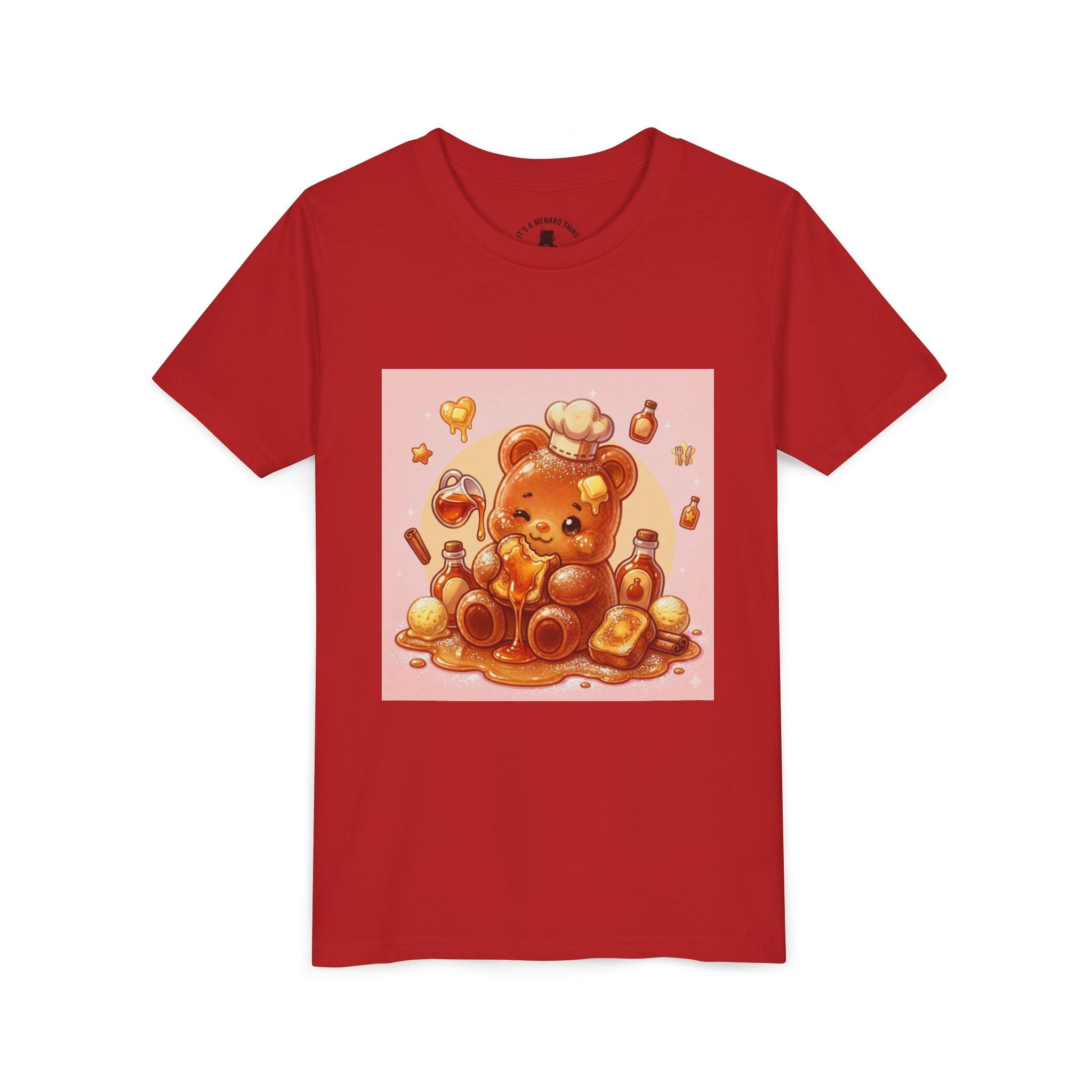 Kids Thick French Toast Gooey Gummy Chef Bear Graphic T-Shirt