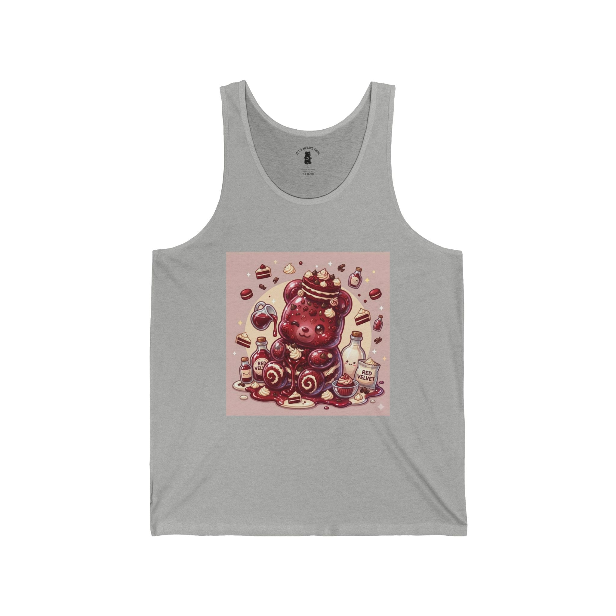 Special Red Velvet Cake & Frosting, Gooey Gummy Bear — Cute Illustration Tank