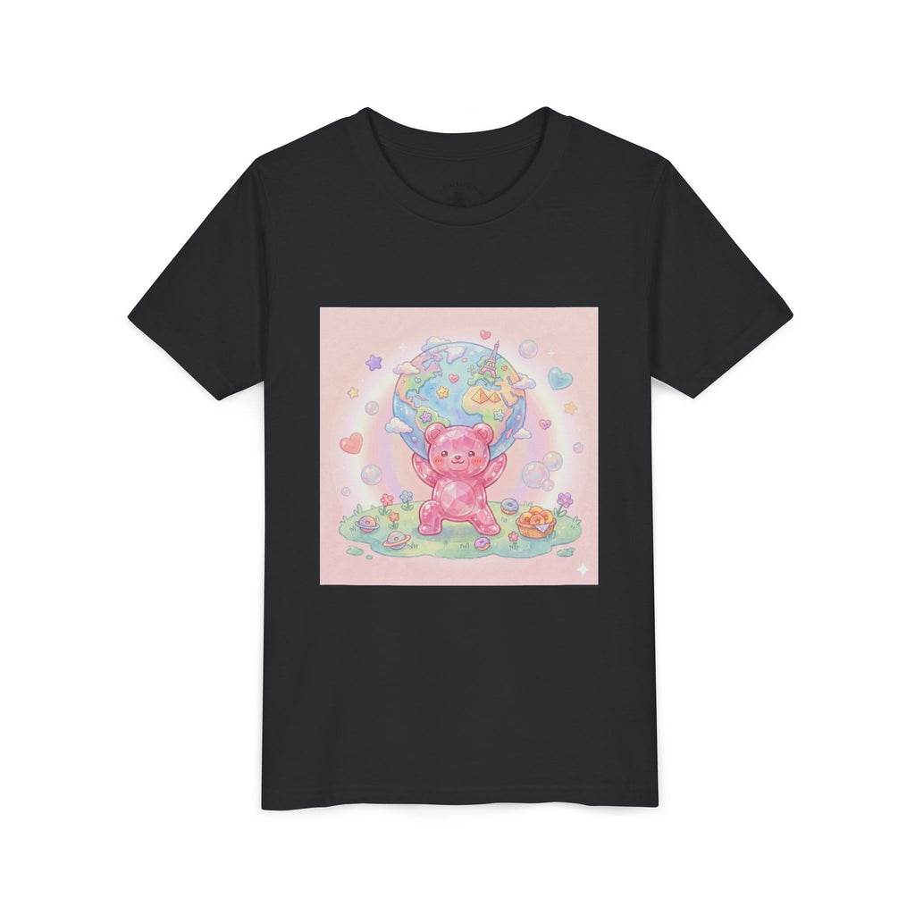 World Atlas, Weight of the Gummy World Pink Gooey Bear- Pastel Graphic Youth T-Shirt