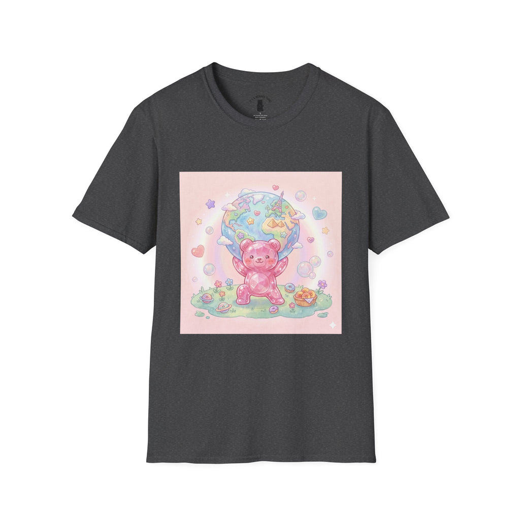 World Atlas, Pink Crystal Gooey Gummy Bear — Pastel Graphic T-Shirt
