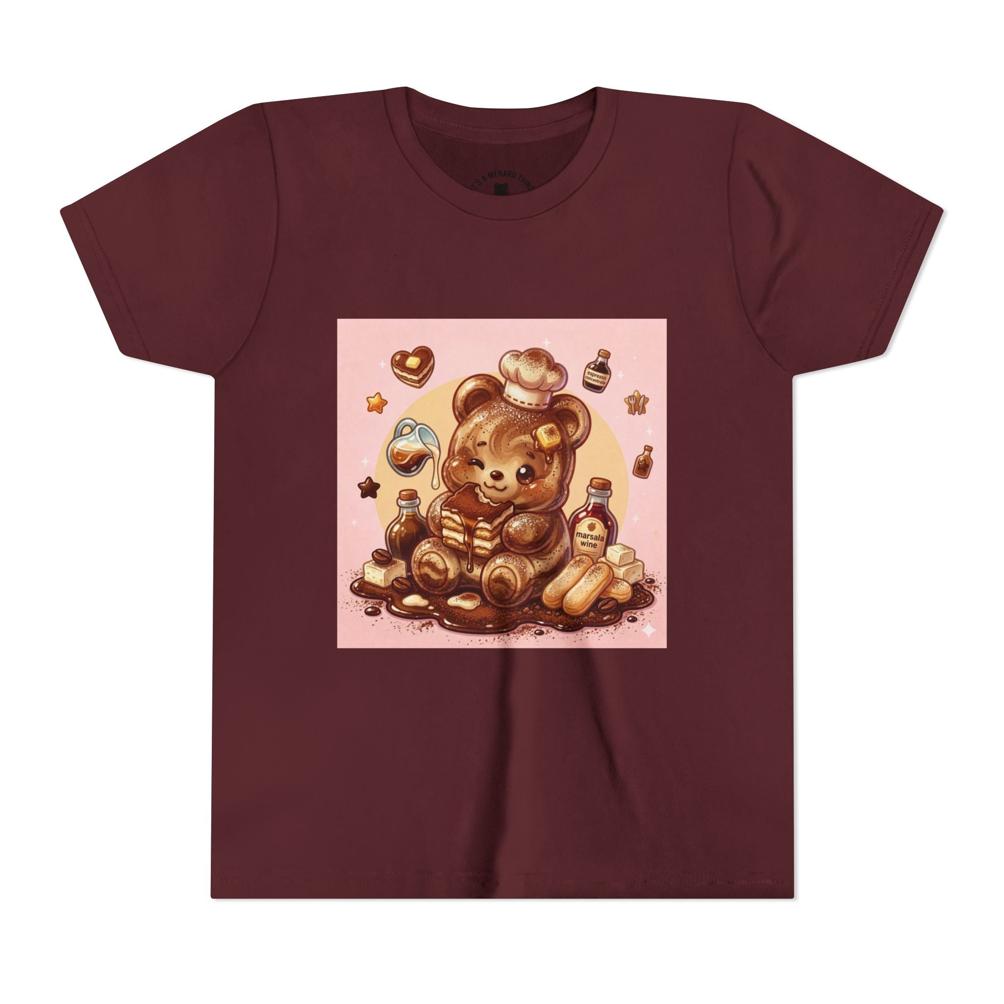 Tiramisu Gooey Gummy Chef Bear Graphic Youth T-Shirt