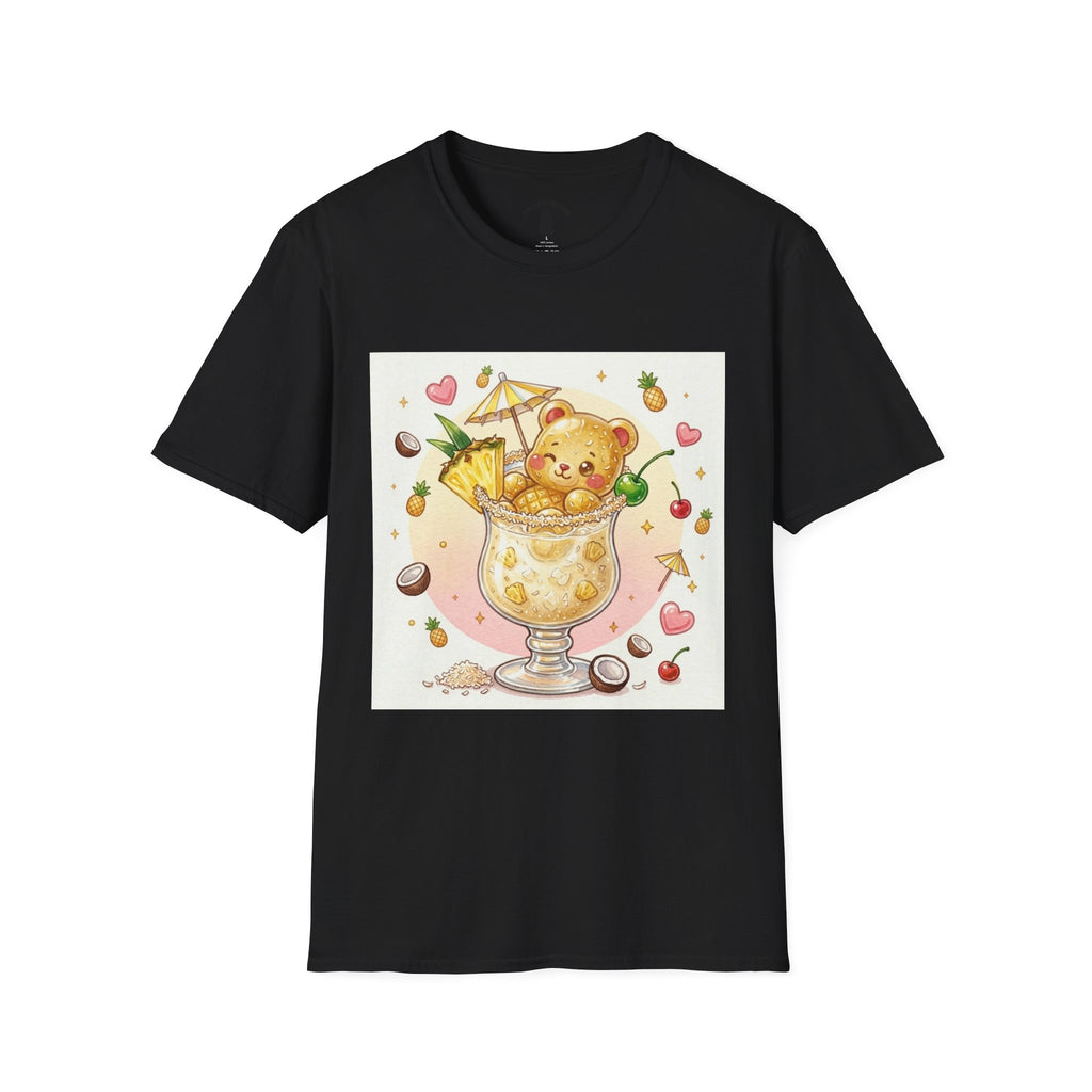 Pina Colada on the Beach, Boozy Gooey Gummy Bear- Kawaii Graphic T-Shirt