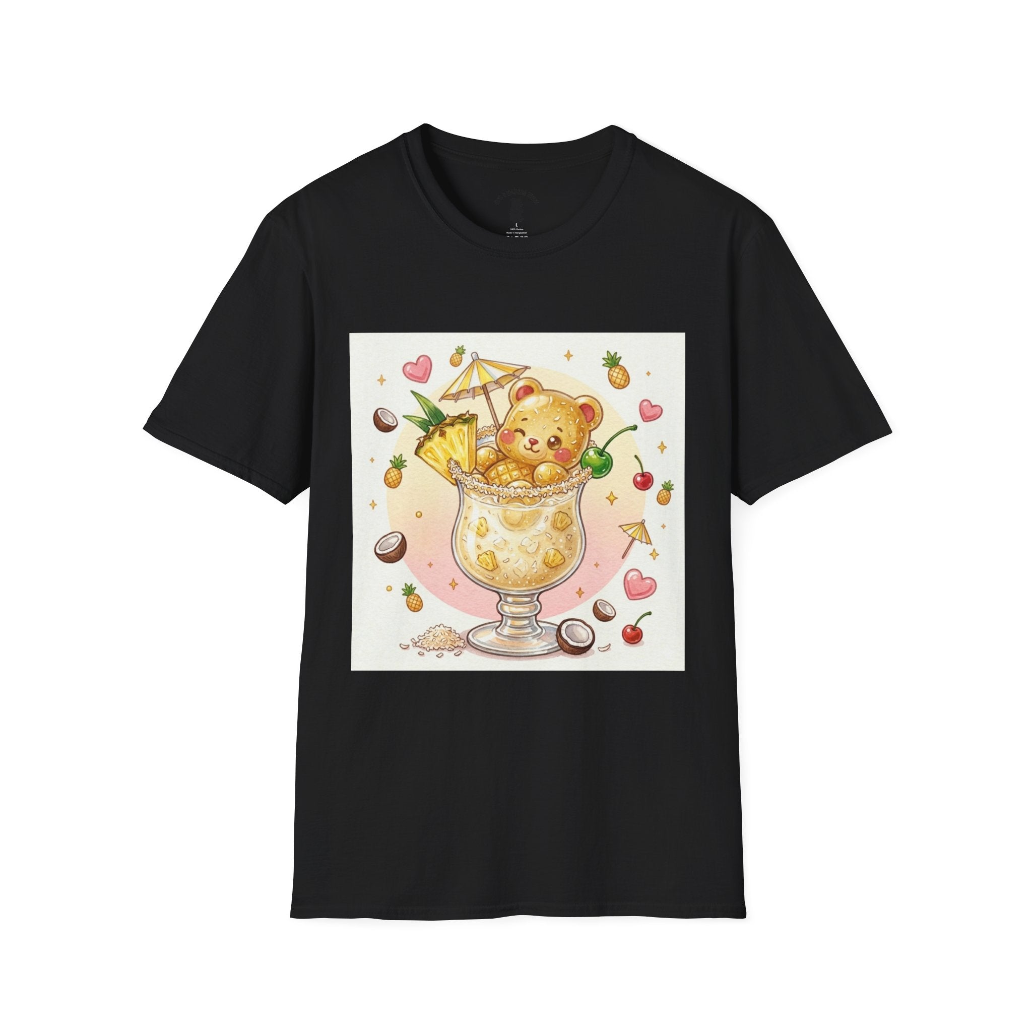 Pina Colada on the Beach, Boozy Gooey Gummy Bear- Kawaii Graphic T-Shirt