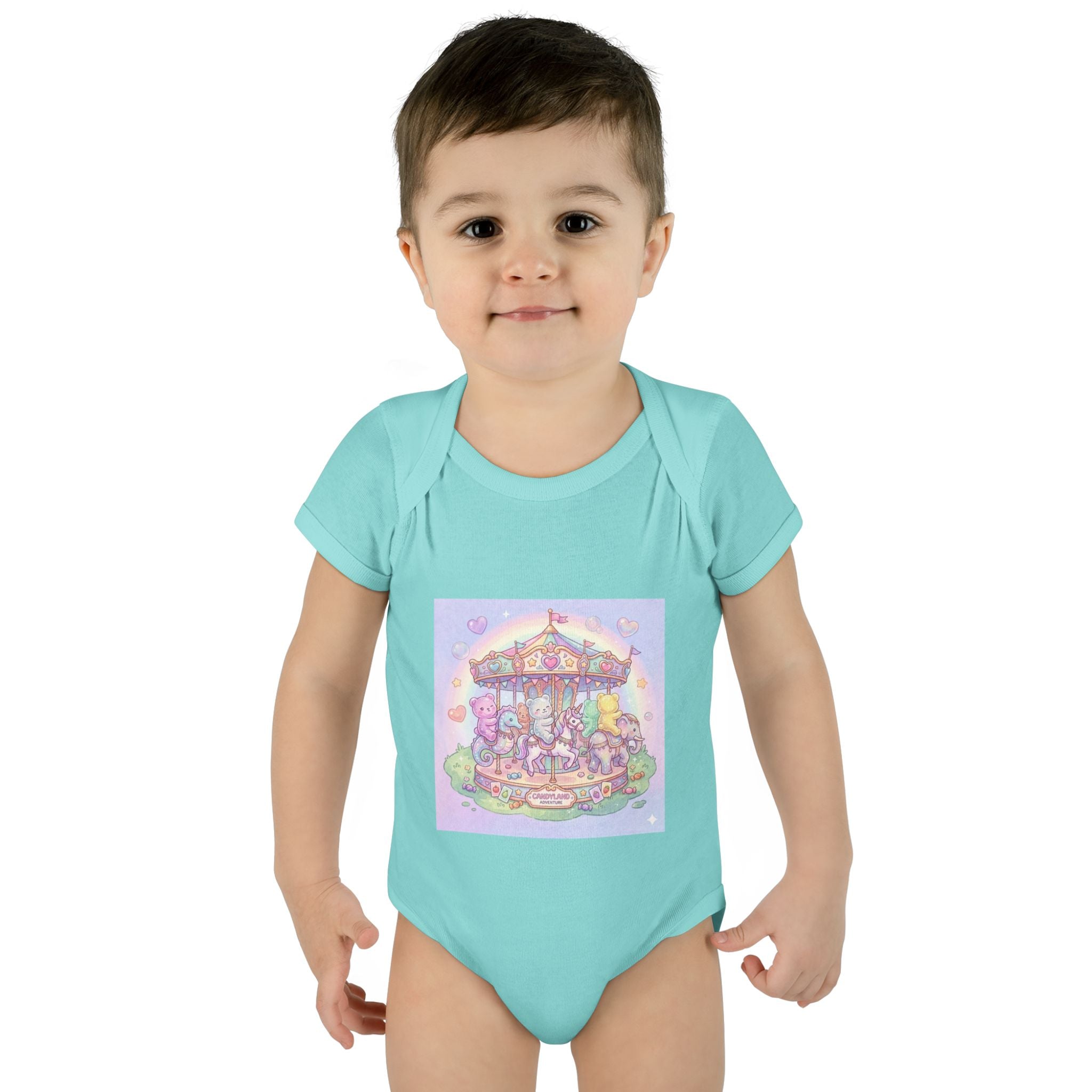 Gooey Gummies Carousel: Pastel Baby Bodysuit