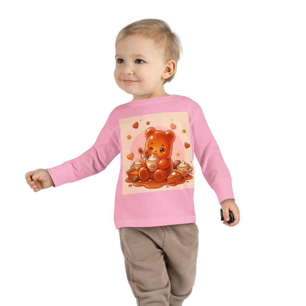 Sweet Pumpkin & Spiced Latte, Oozy Bear Gummy Friend- Kids Graphic Long Sleeve Shirt