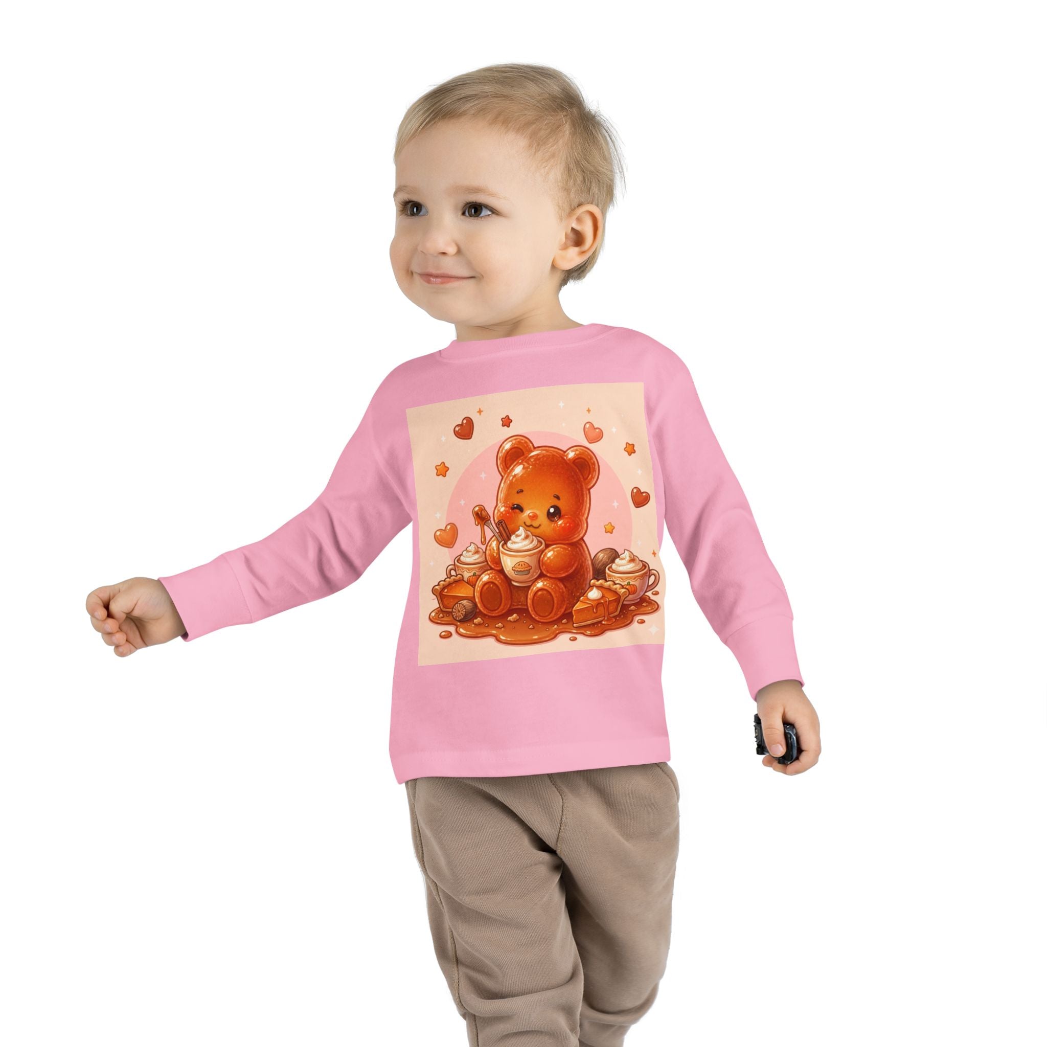 Sweet Pumpkin & Spiced Latte, Oozy Bear Gummy Friend- Kids Graphic Long Sleeve Shirt