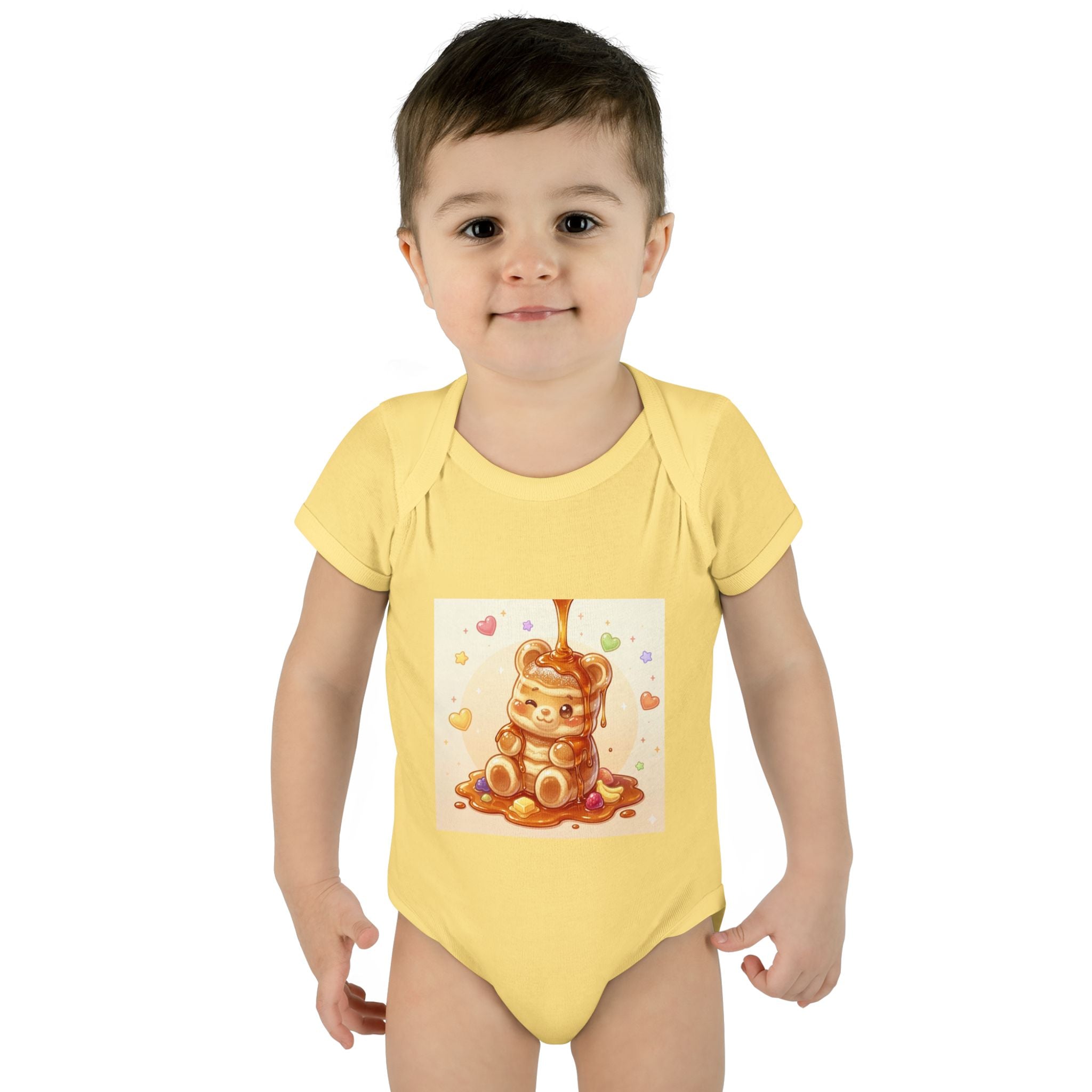 Fluffy Gooey Pancake Gummy Bear Baby Bodysuit — Cute Gummy bear Infant Onesie