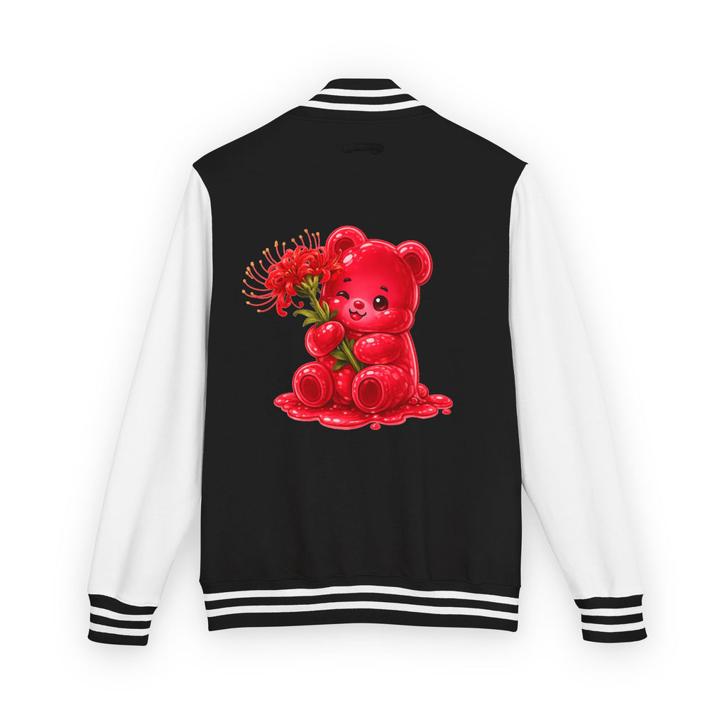 Red Spider Lily Bloom Special, Oozy Bear Gummy Flower Addition- Letterman Graphic Jacket