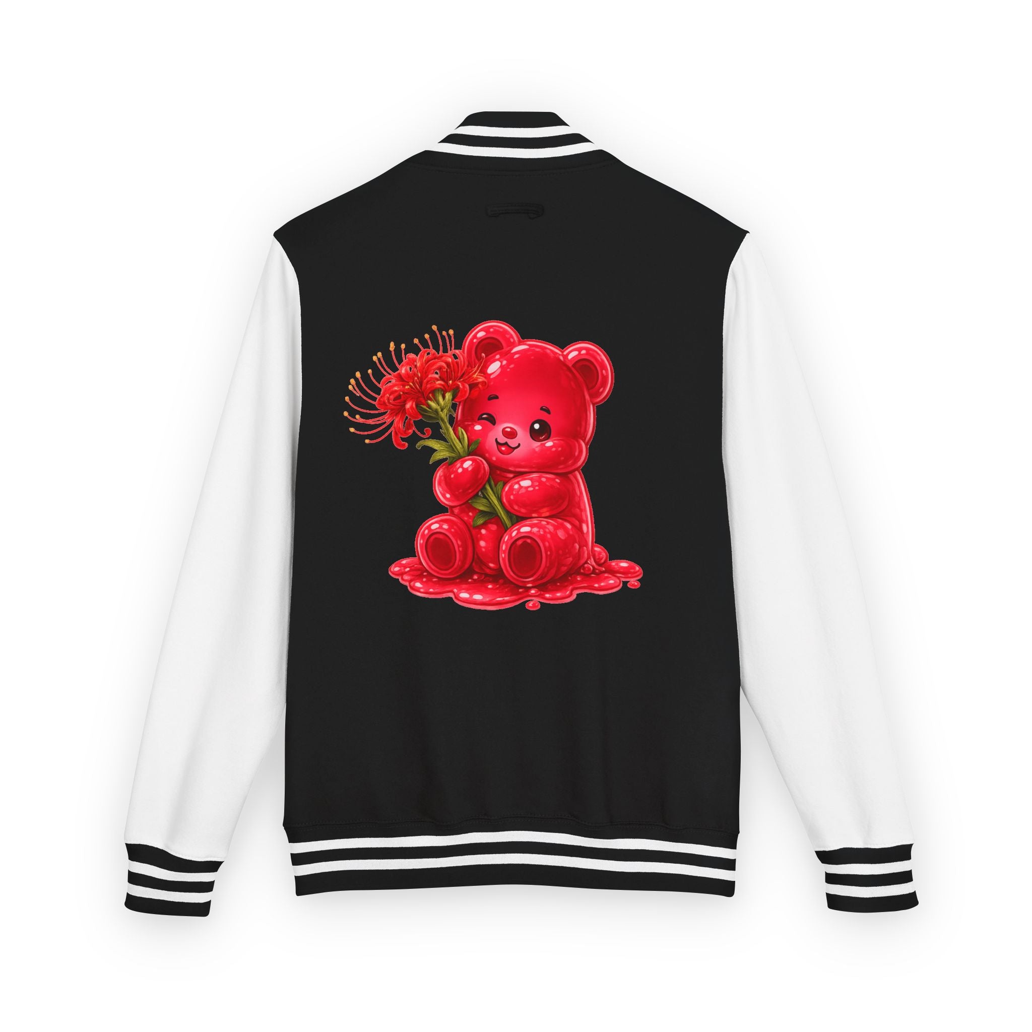 Red Spider Lily Bloom Special, Oozy Bear Gummy Flower Addition- Letterman Graphic Jacket