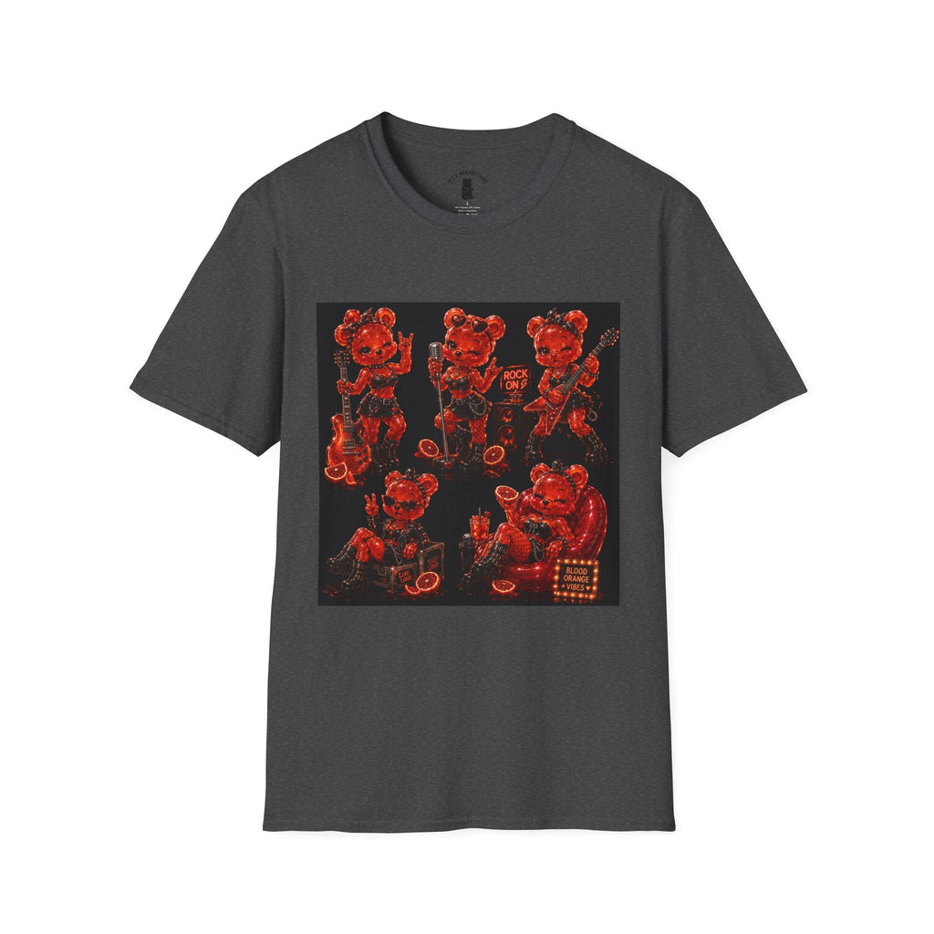 Rocking Blood Orange Grunge Oozy Bear Rocker Babe, Pin Up- Adult Graphic Shirt (18+)