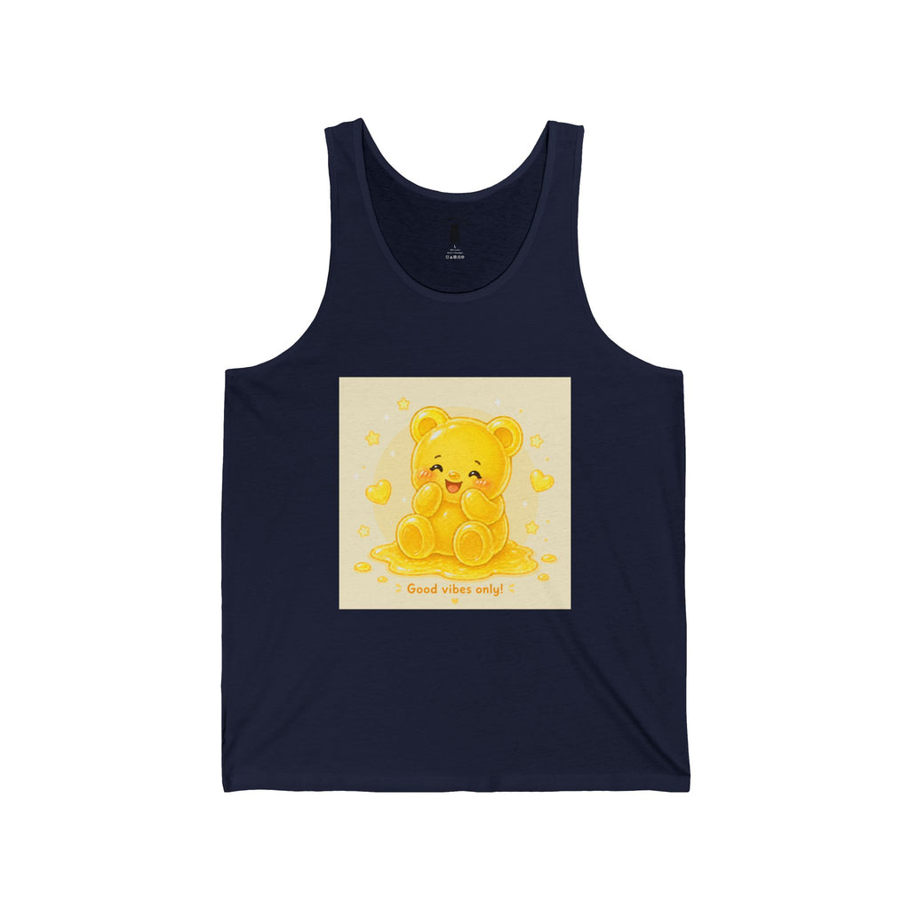 Happy Golden Yellow Good Vibes, Gooey Gummy Bear — Kawaii Graphic Tank top