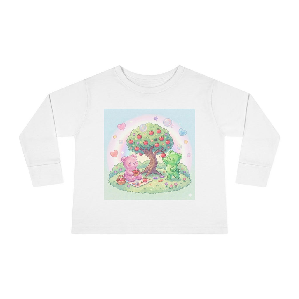 Beautiful Day For Apple Picking, Oozy Bear Gummy Friends Hang Out- Graphic Long Sleeve Shirt