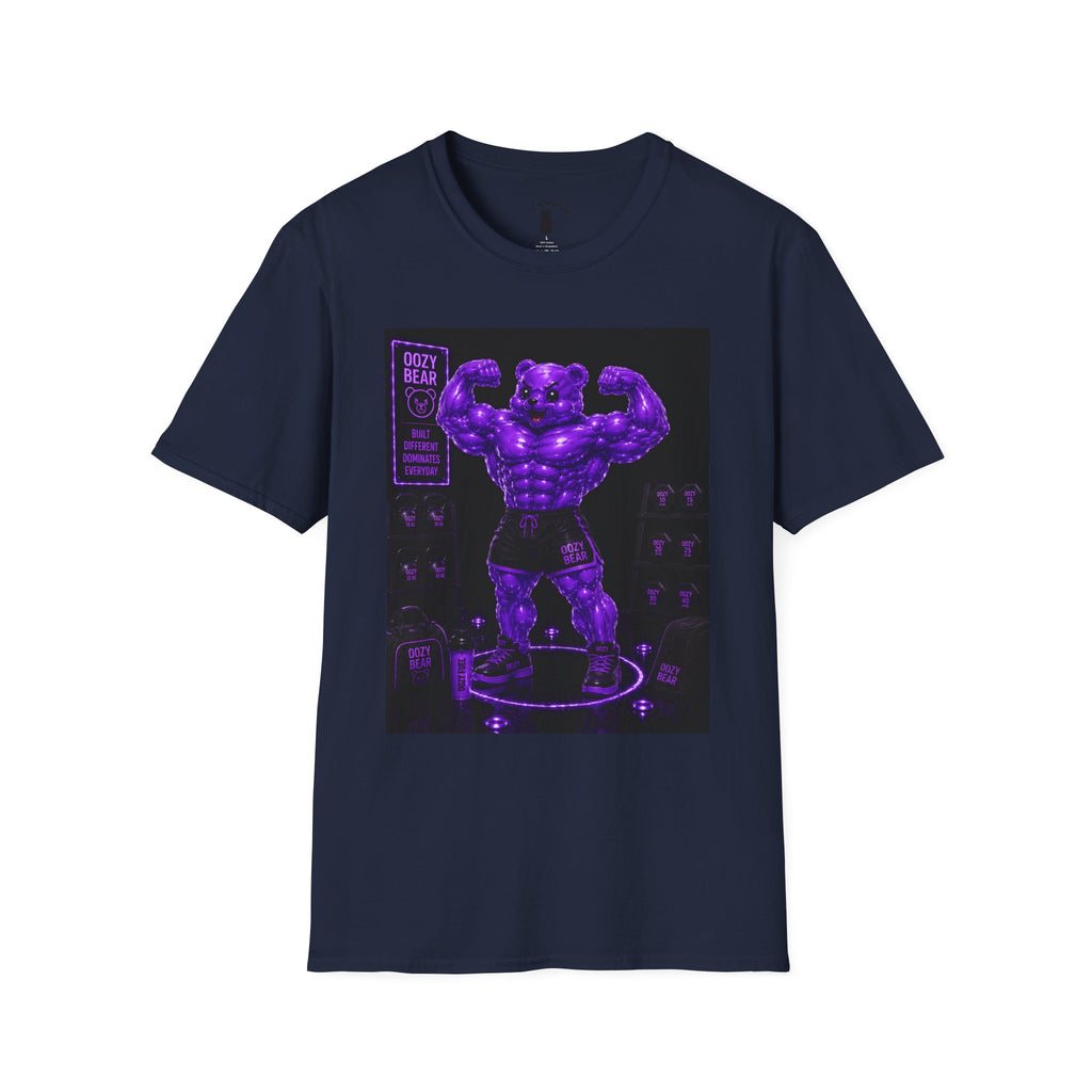 Flexing Muscles, After Workout Oozy Buff Bear Gym Gummy- Adult Graphic Shirt