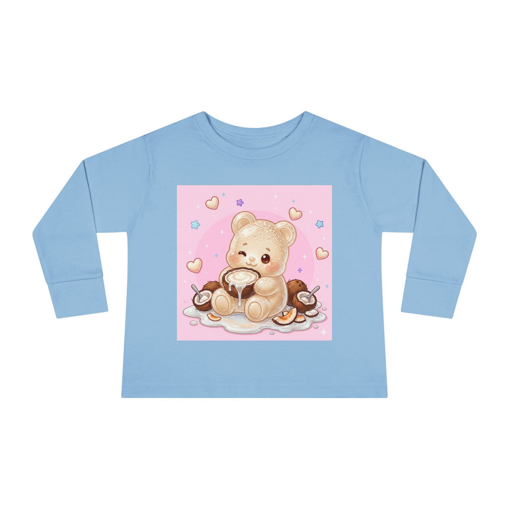 Coconut Milk, White Oozy Bear Gummy Friend- Kids Long Sleeve Shirt