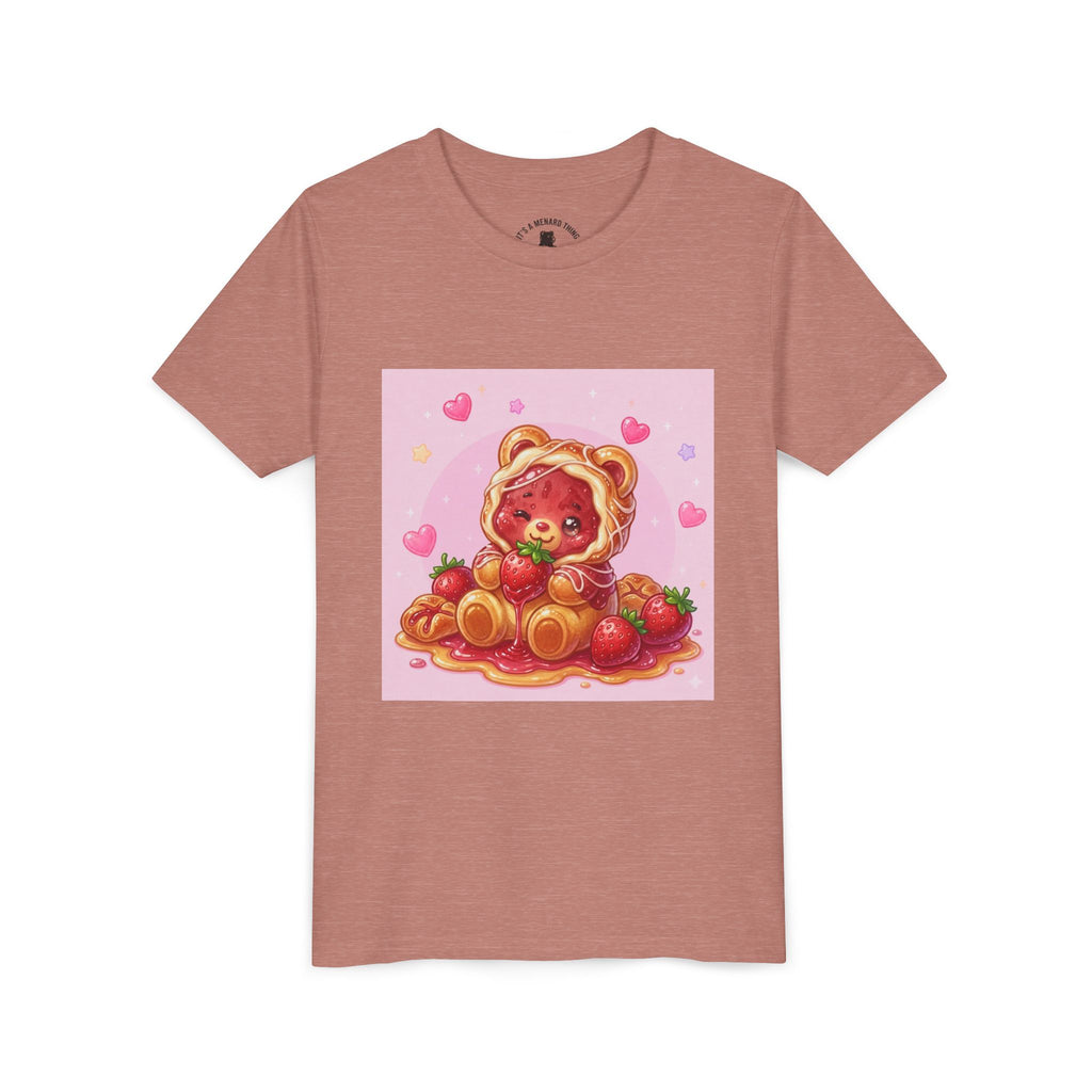 Strawberry Danish Gooey Gummy Bear Graphic Kids T‑Shirt