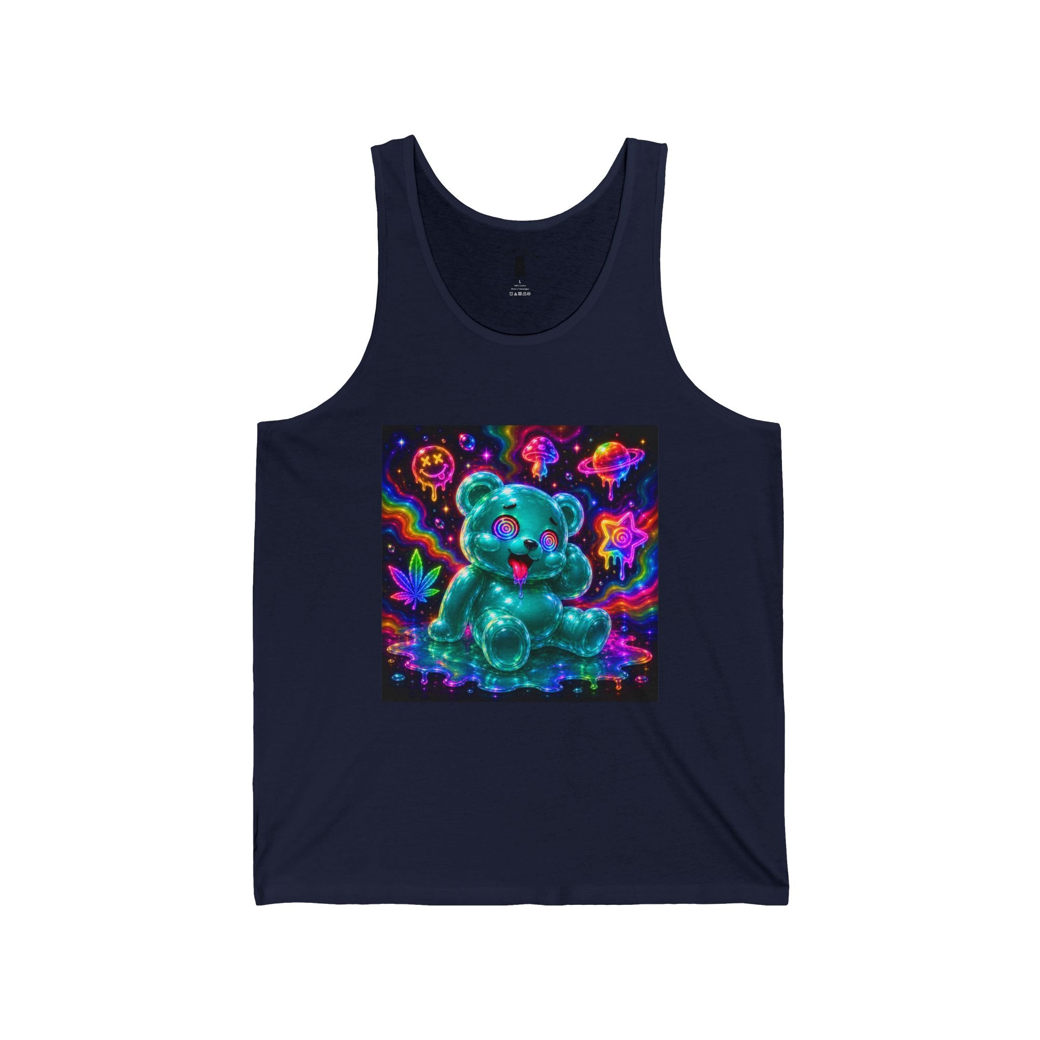 Psychedelic Trip Oozy Bears Friend, Teal Gummy Special Addition- Graphic Tank Top