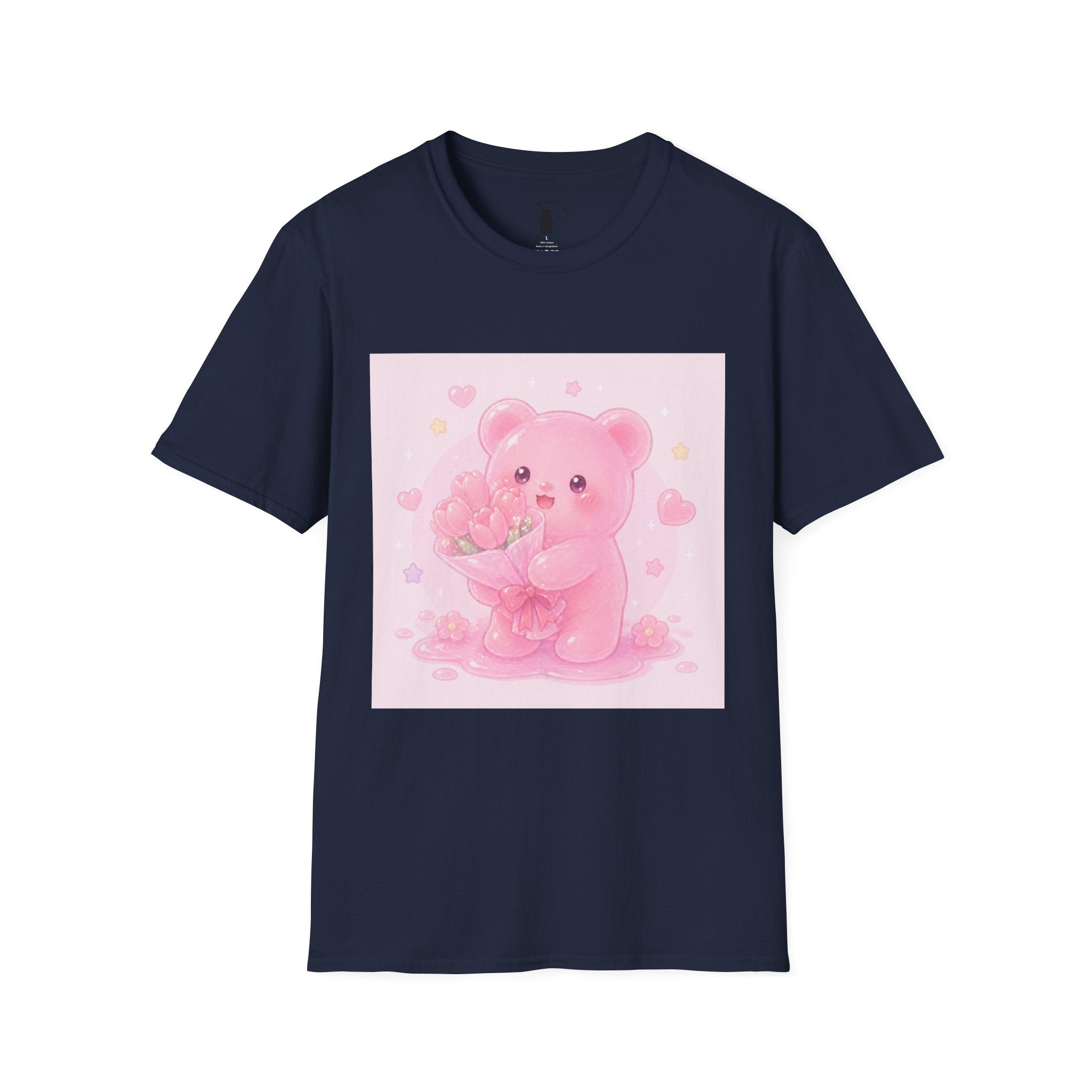 Gooey Pink Gummy Bear Bouquet T-Shirt — Kawaii Valentine Floral Tee