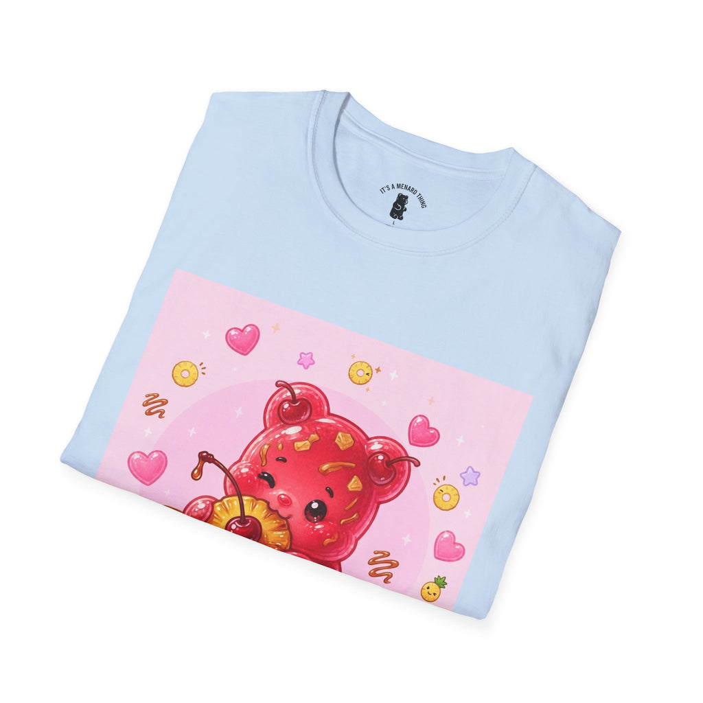 Kawaii Pineapple & Candied Cherries Gooey Gummy Bear — Cute Graphic T-Shirt