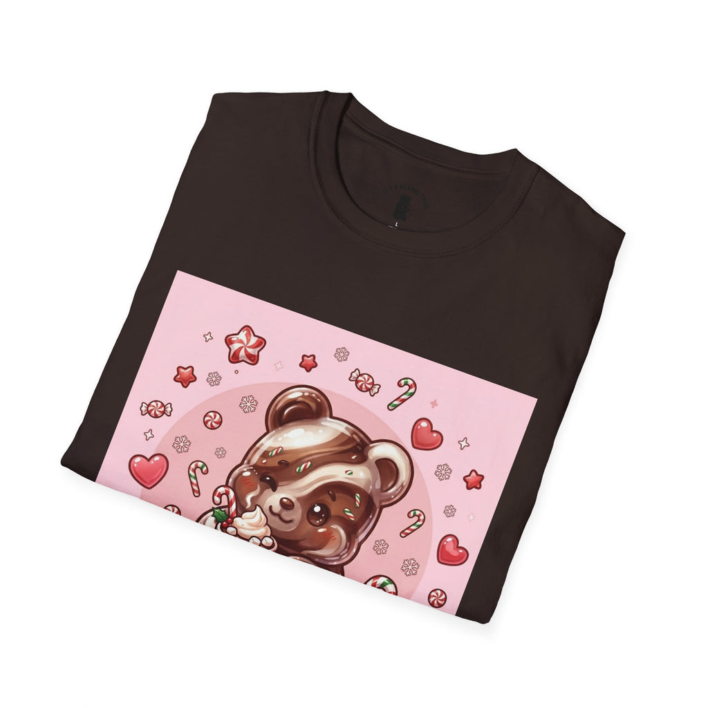 Cute Hot Chocolate and Peppermint stick Gooey Gummy Bear — Kawaii Graphic Tee